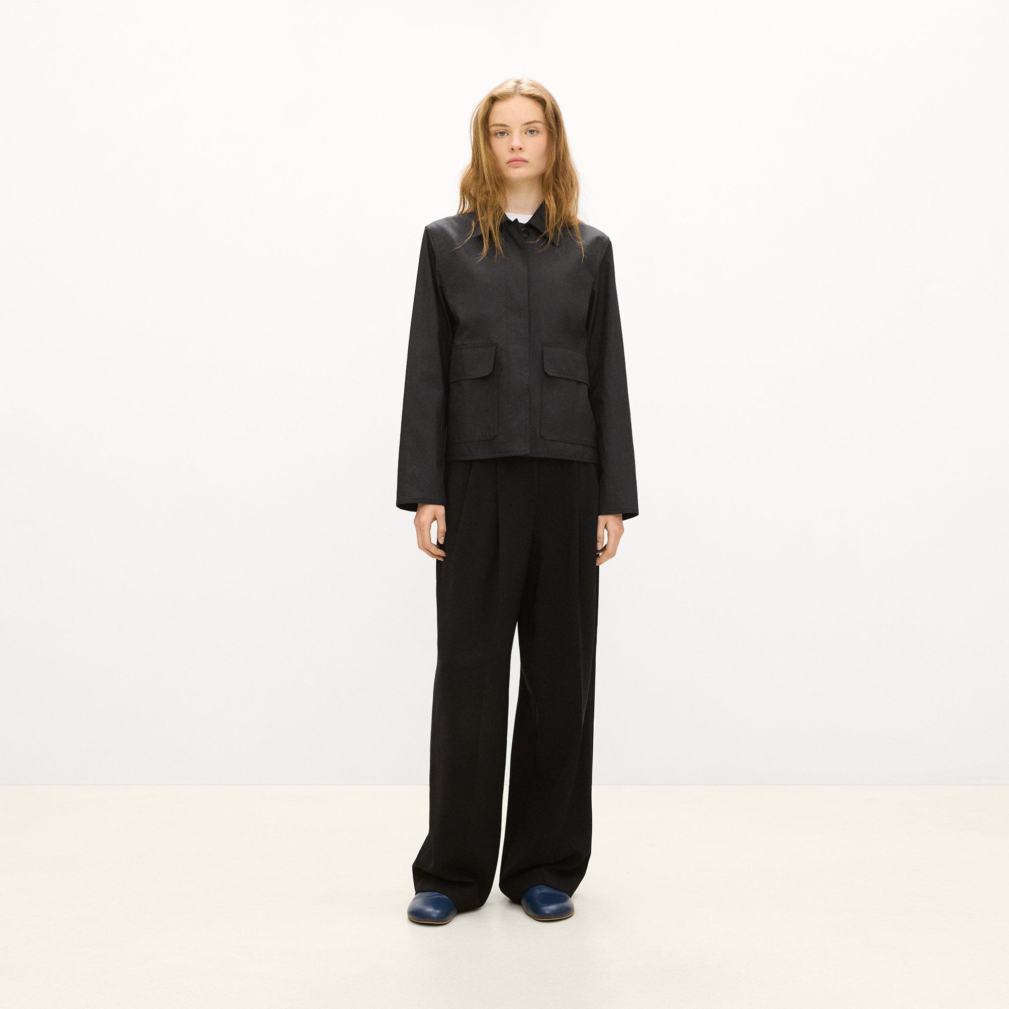 Boxy Patch Pocket Jacket in Trench Cotton