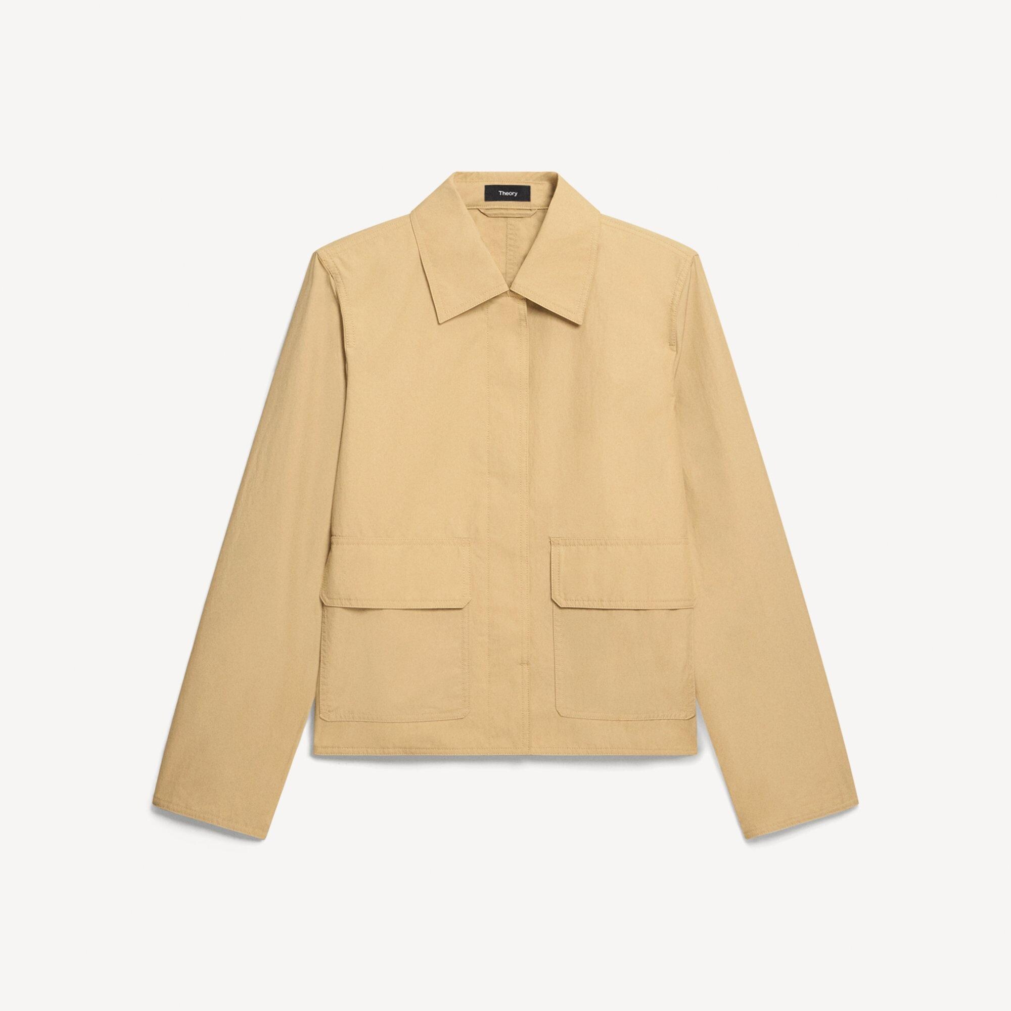 Boxy Patch Pocket Jacket in Trench Cotton