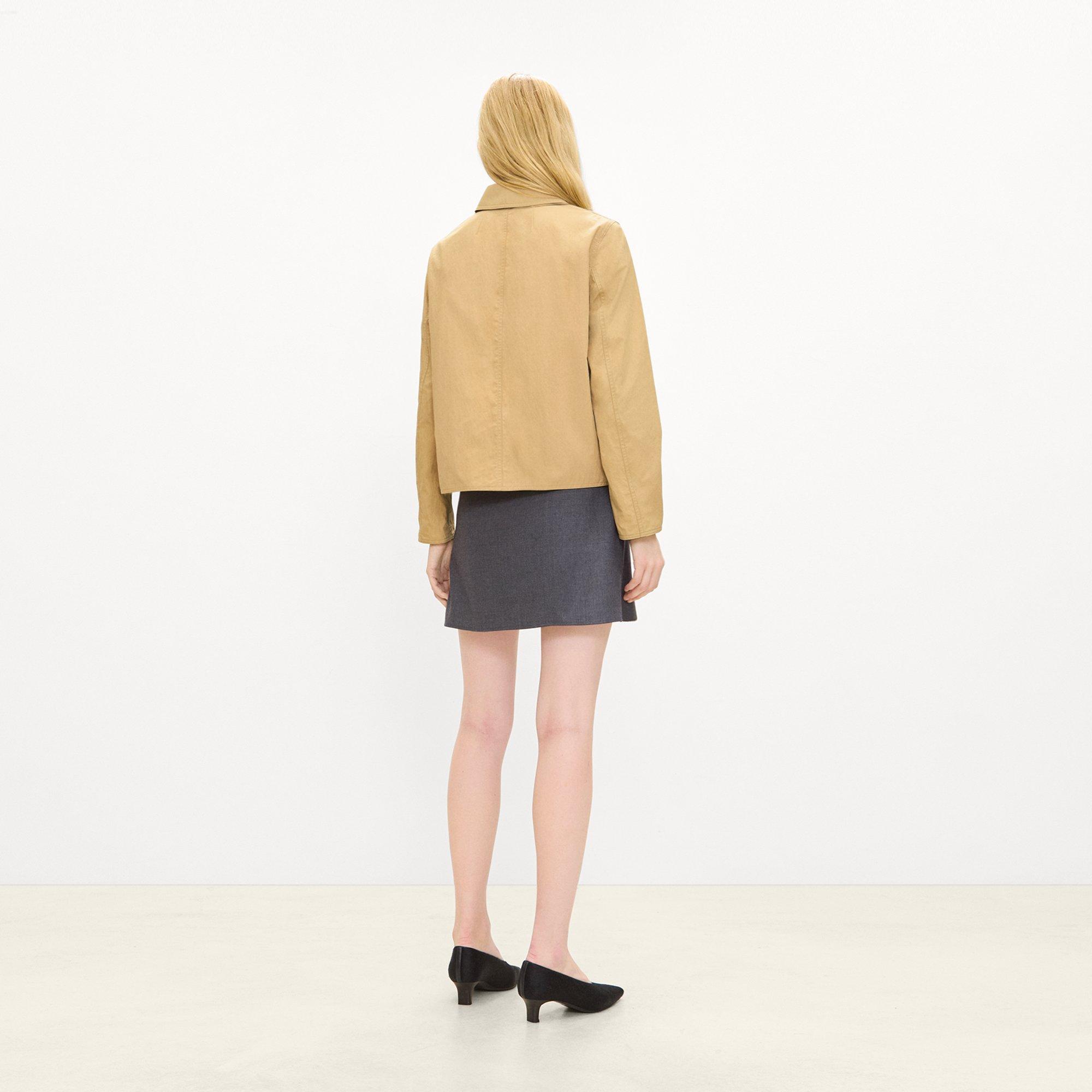 Boxy Patch Pocket Jacket in Trench Cotton