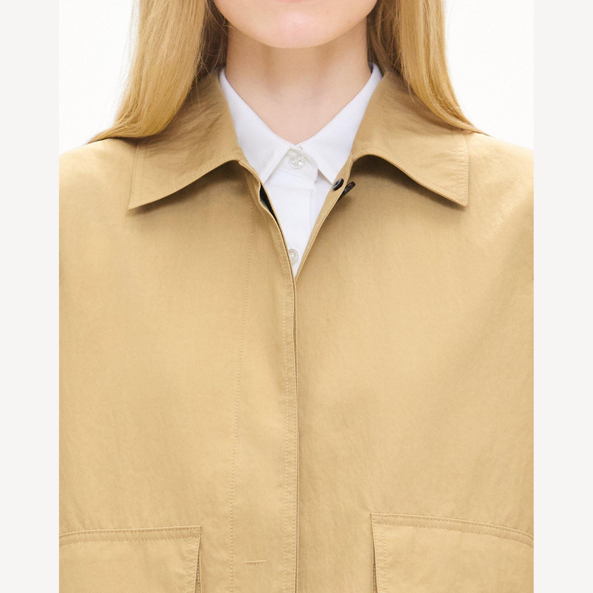 Boxy Patch Pocket Jacket in Trench Cotton