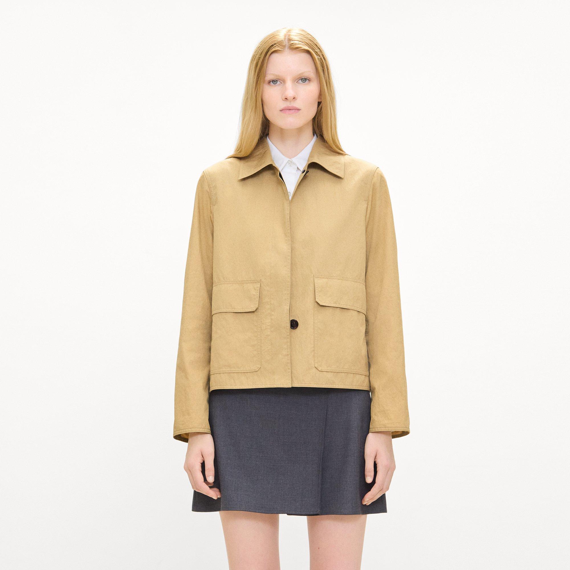 Boxy Patch Pocket Jacket in Trench Cotton