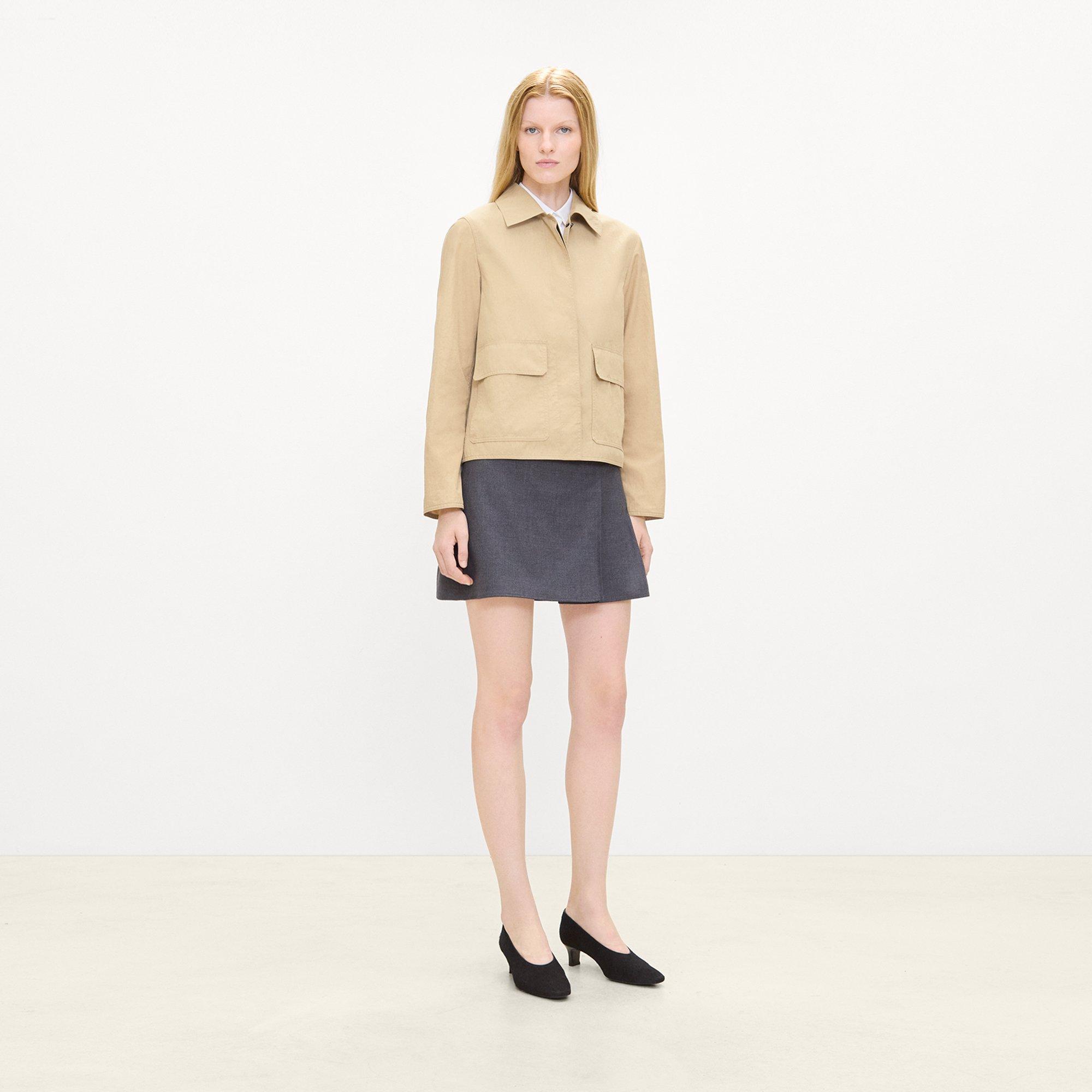 Boxy Patch Pocket Jacket in Trench Cotton