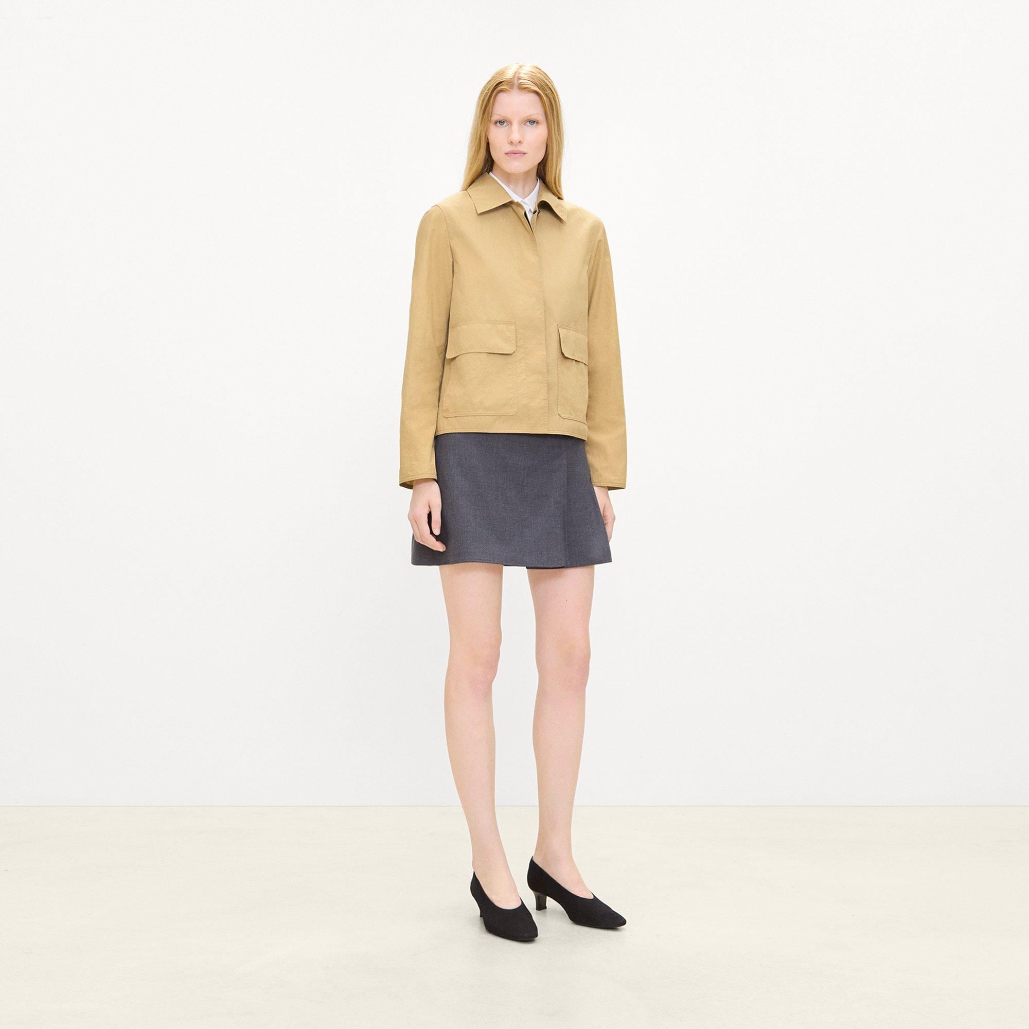 Boxy Patch Pocket Jacket in Trench Cotton