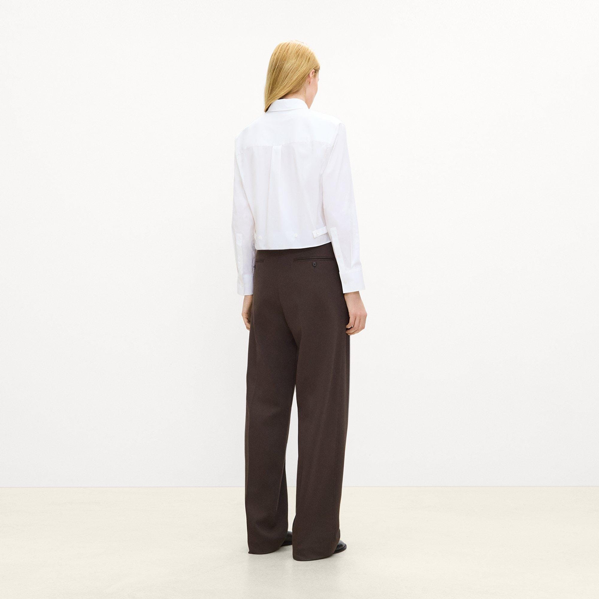 Cropped Tab Shirt in Good Poplin