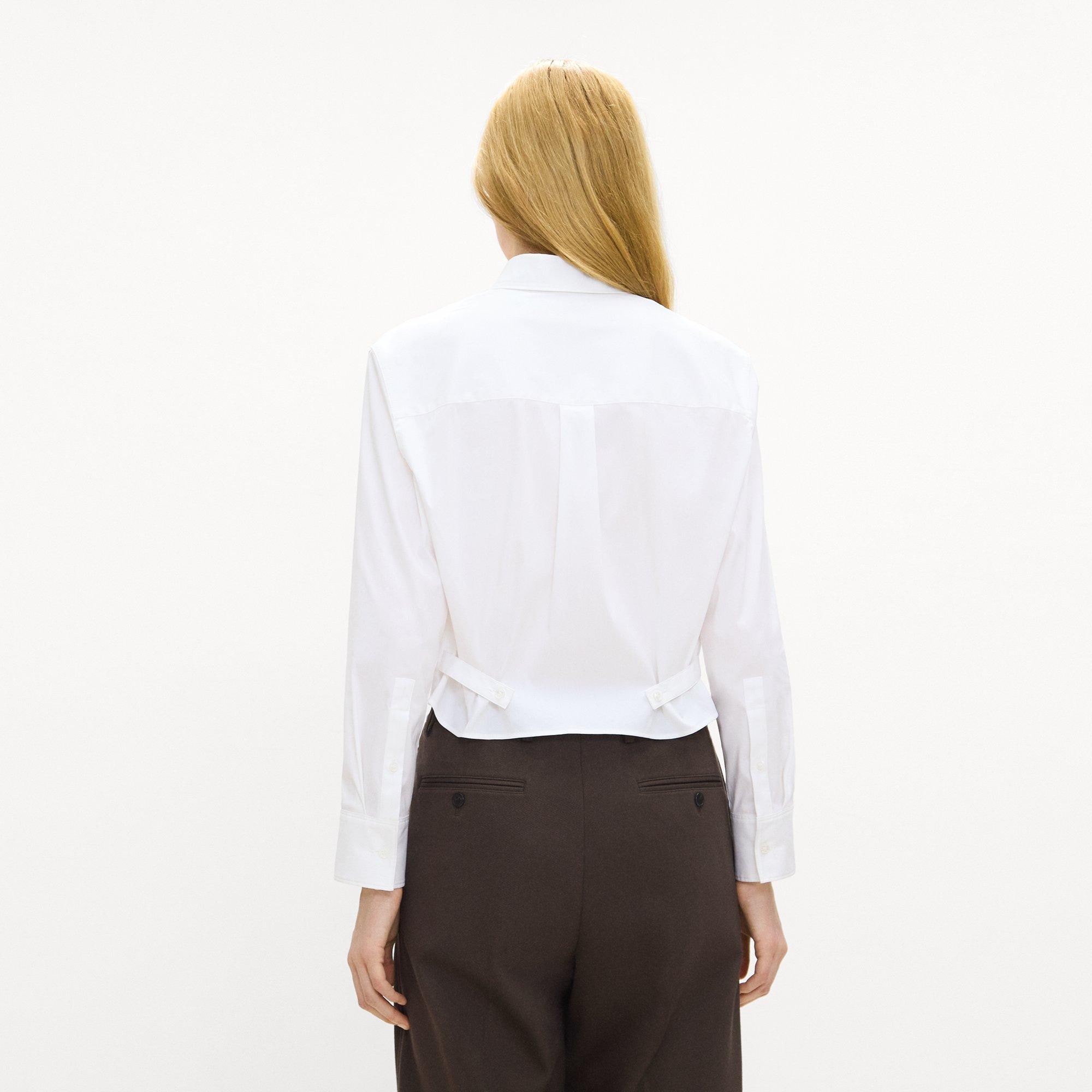 Cropped Tab Shirt in Good Poplin