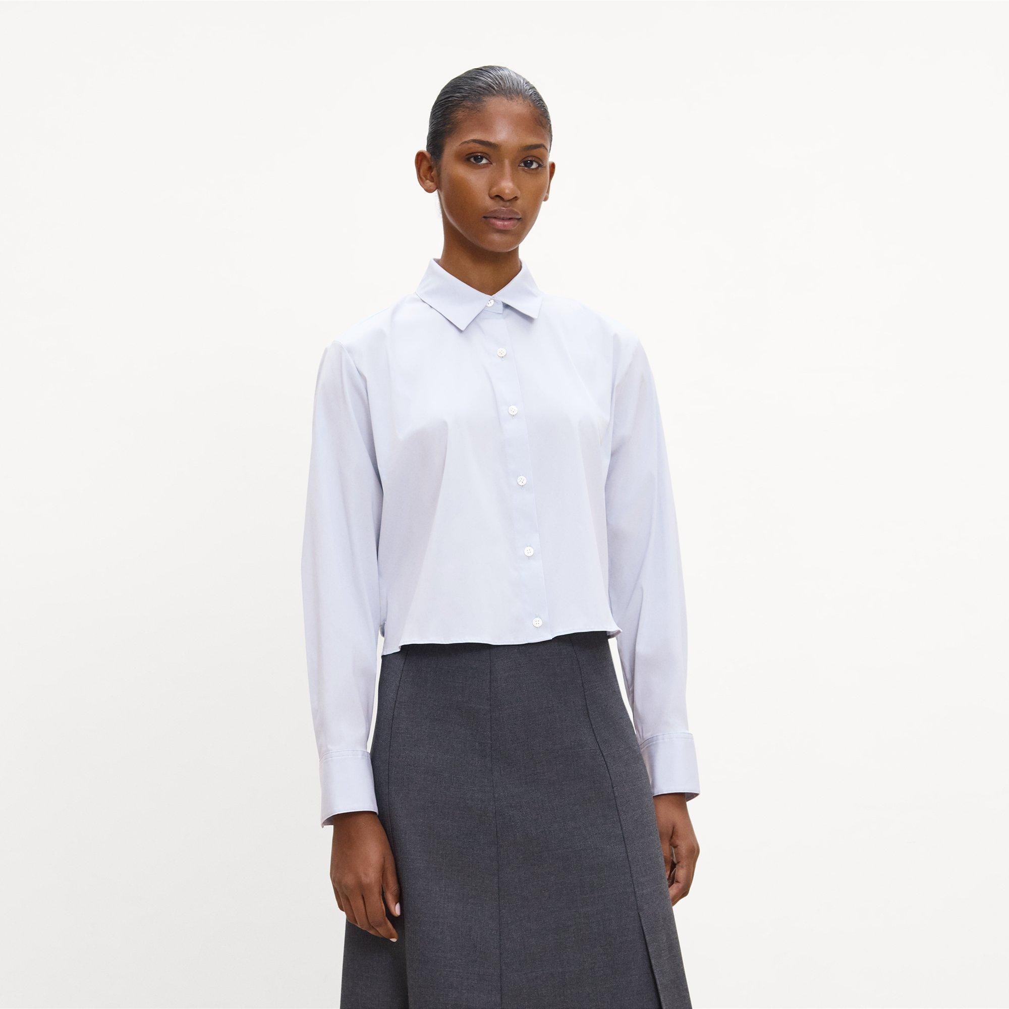 Cropped Tab Shirt in Good Poplin