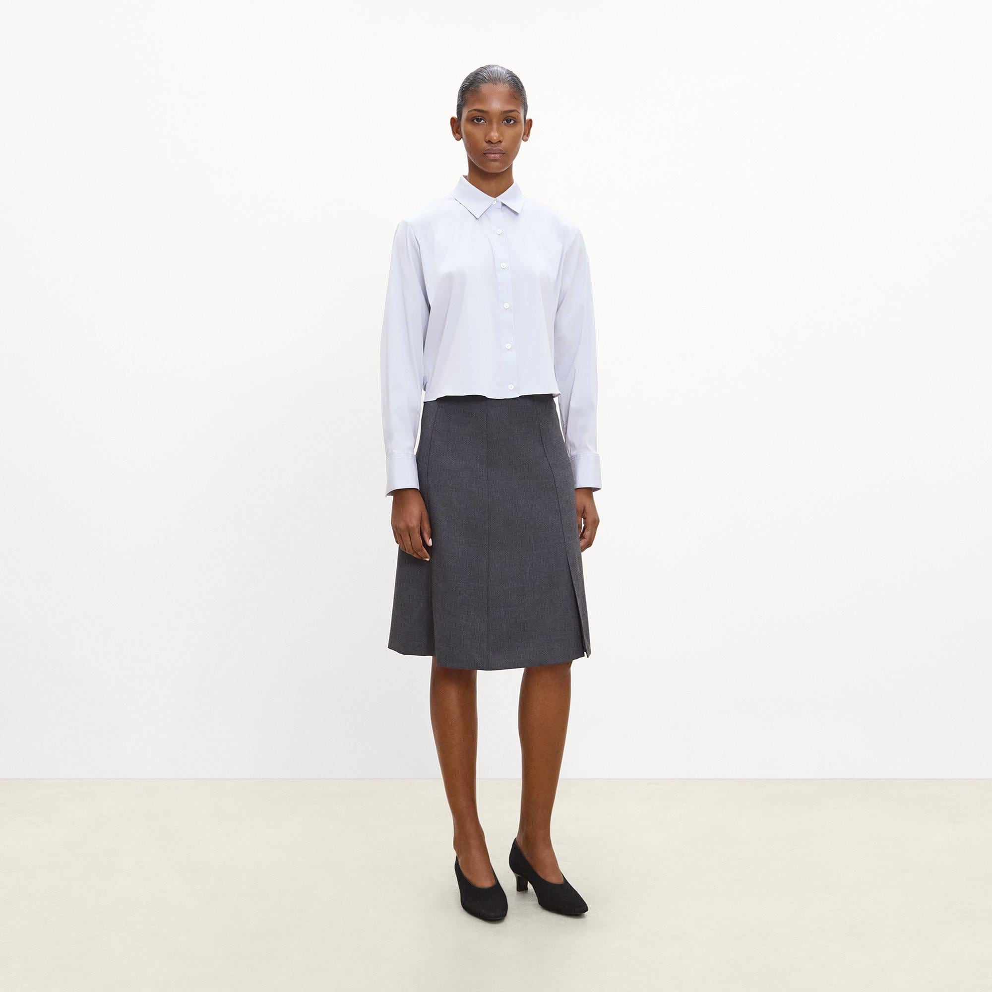 Cropped Tab Shirt in Good Poplin
