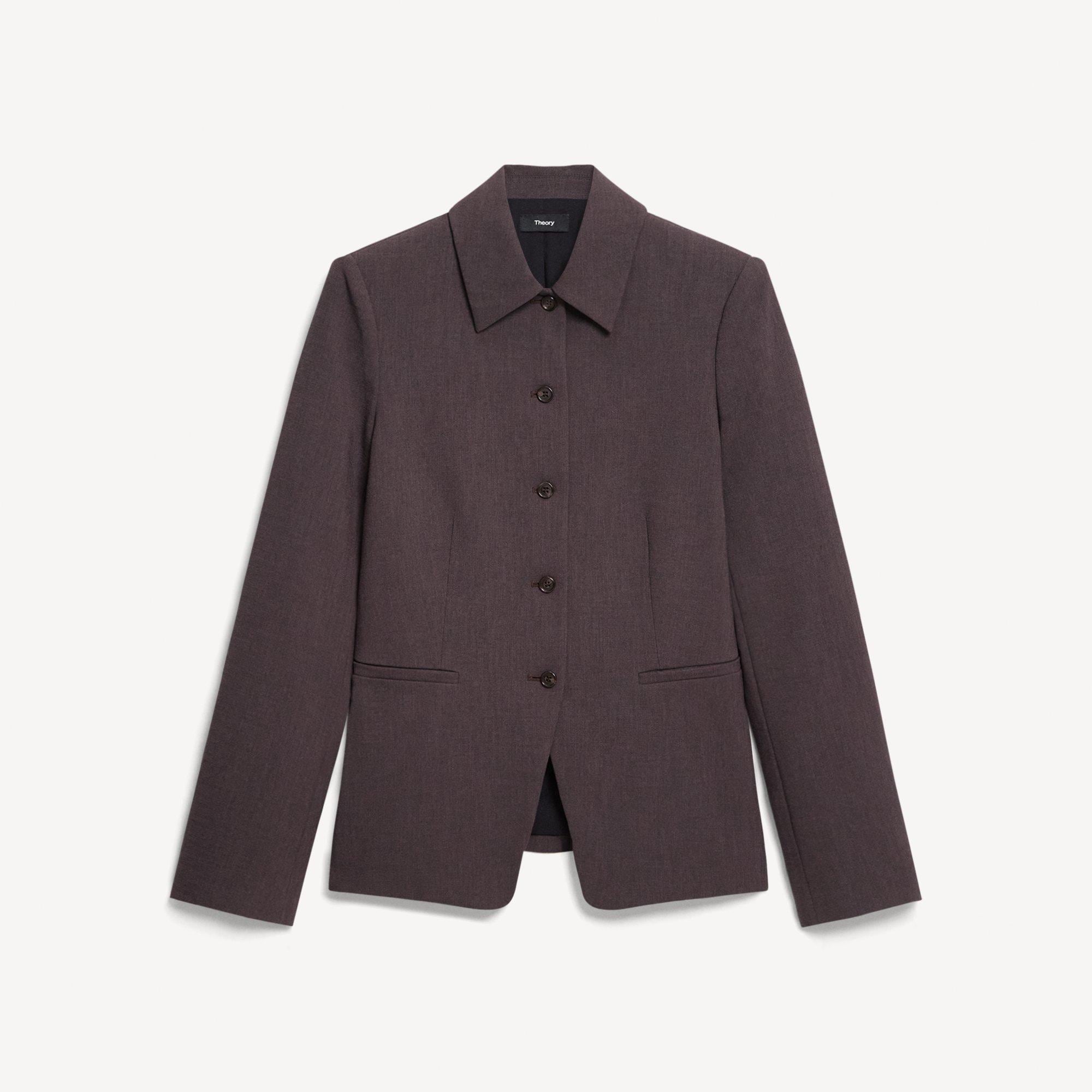 Cutaway Jacket in M&eacute;lange Crepe