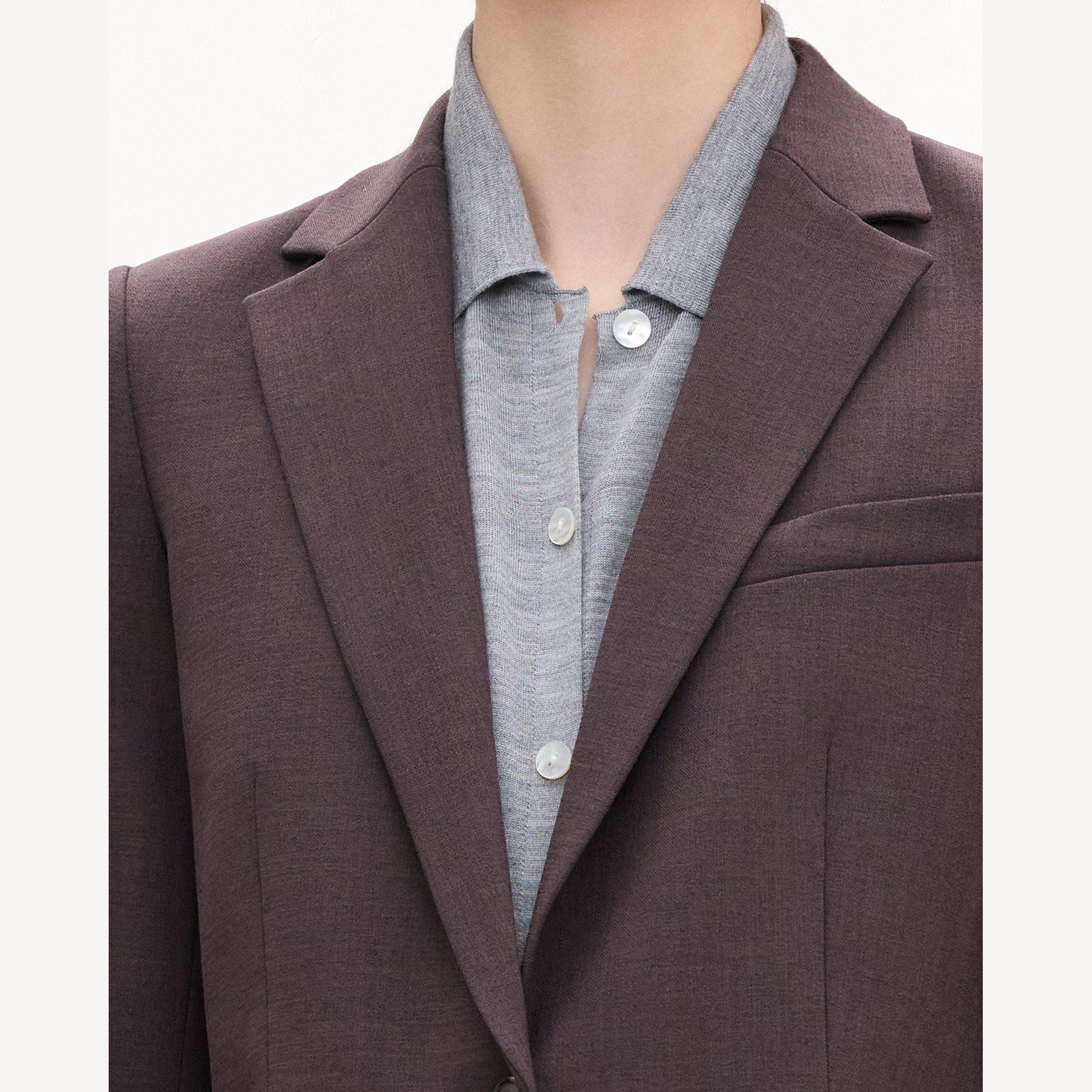 Staple Blazer in M&eacute;lange Crepe