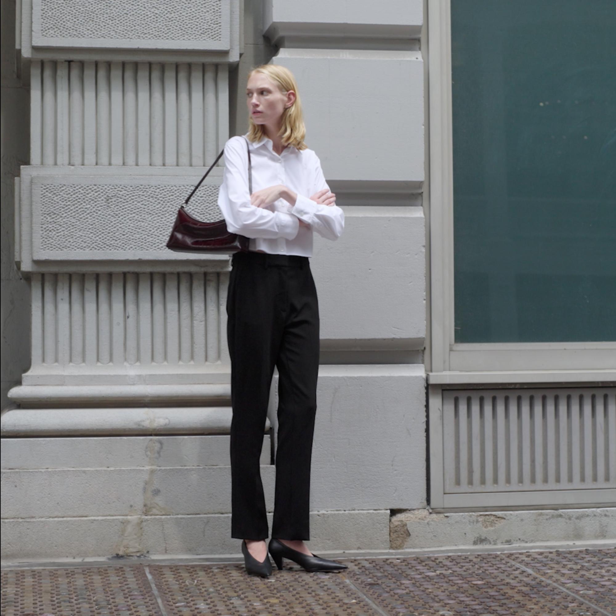 Marcee Pant in Admiral Crepe | Women's Stovepipe Pants | Theory