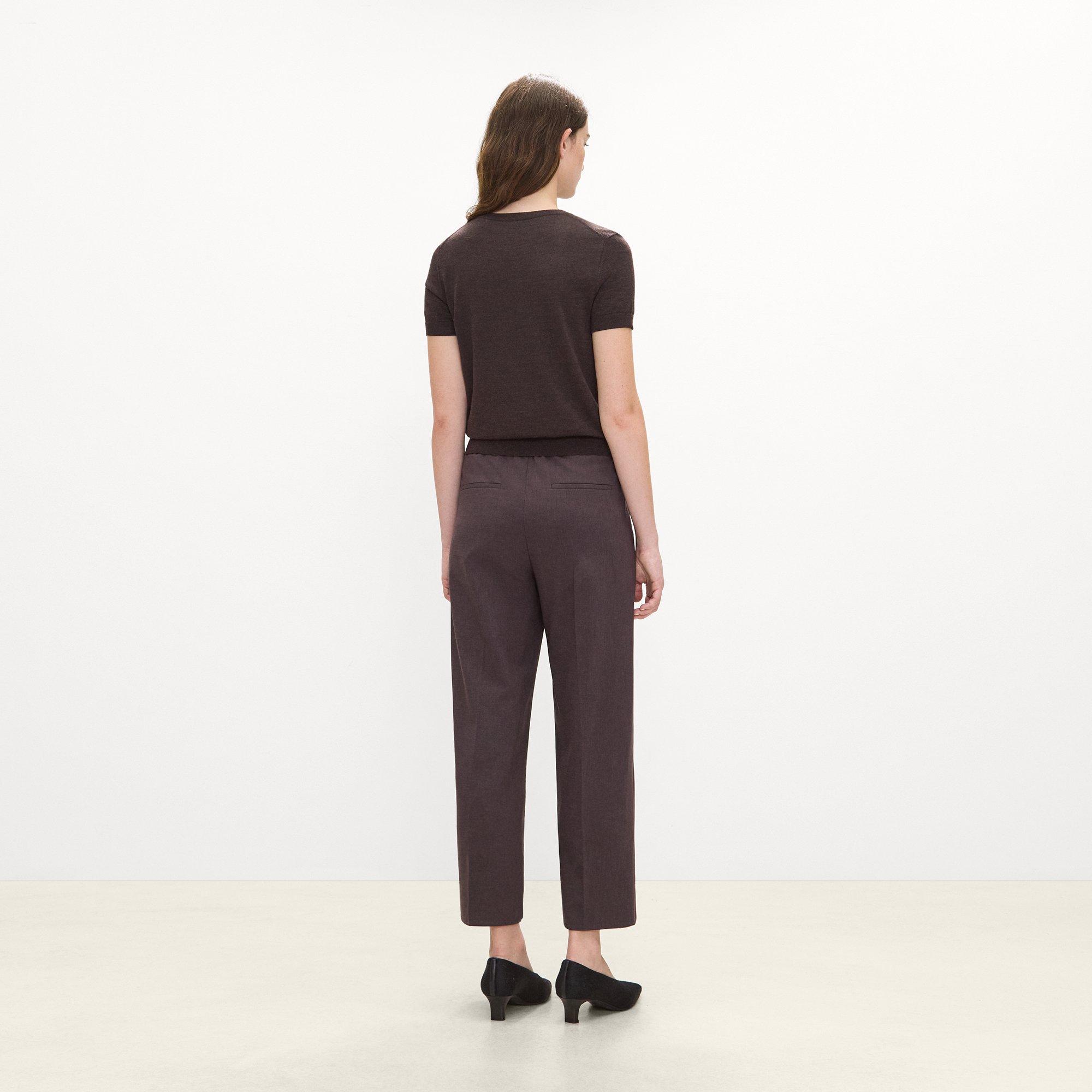 Classic Straight Pull-On Pant in M&eacute;lange Crepe