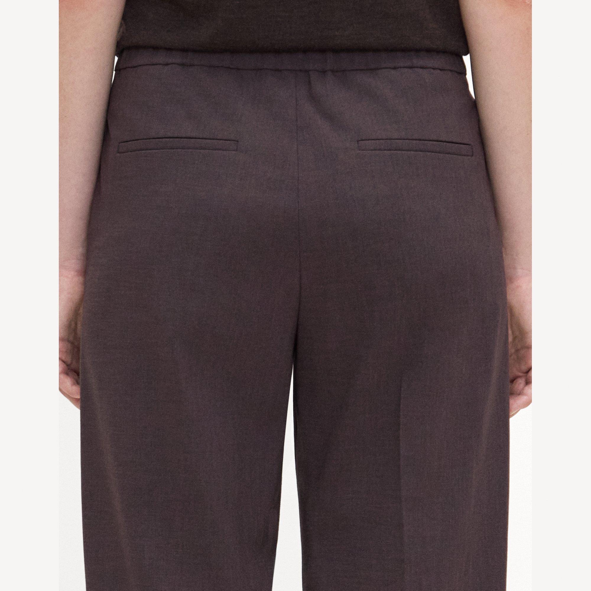 Classic Straight Pull-On Pant in M&eacute;lange Crepe