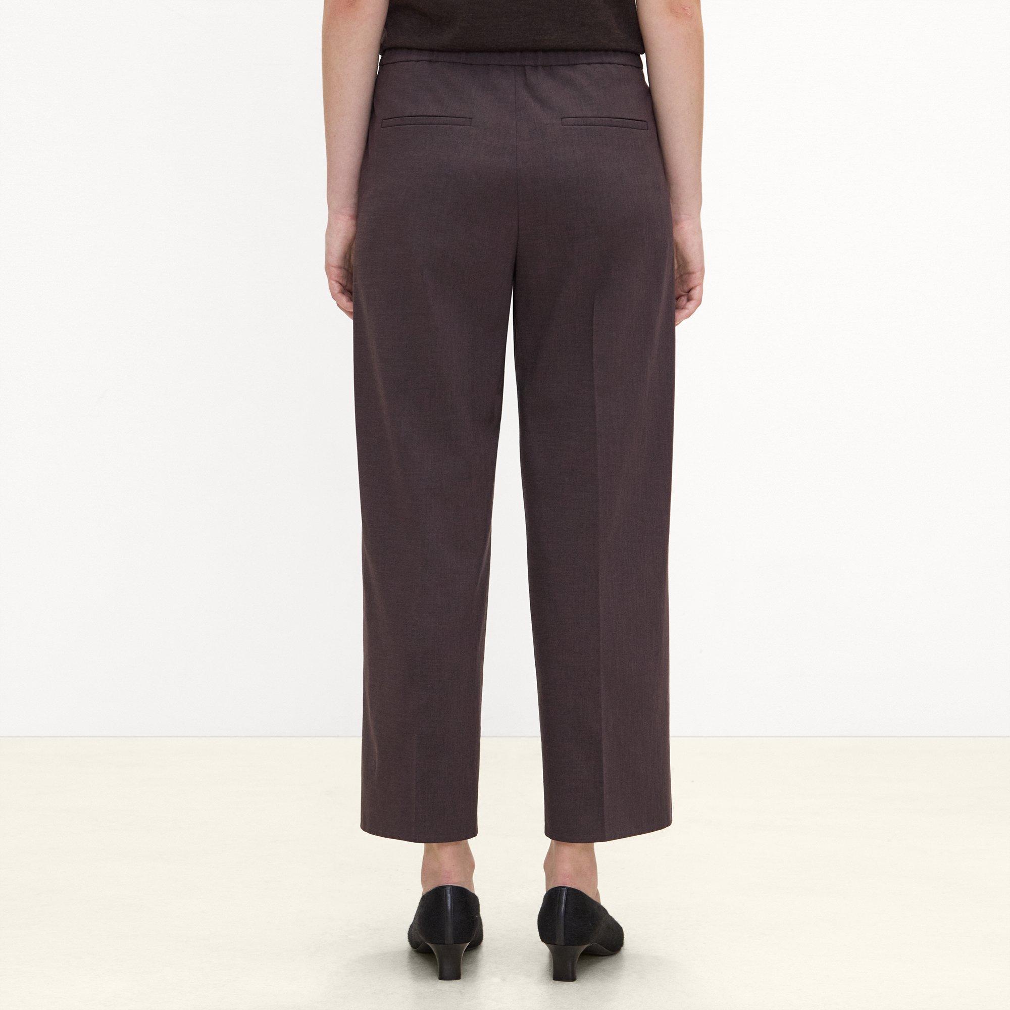 Classic Straight Pull-On Pant in M&eacute;lange Crepe