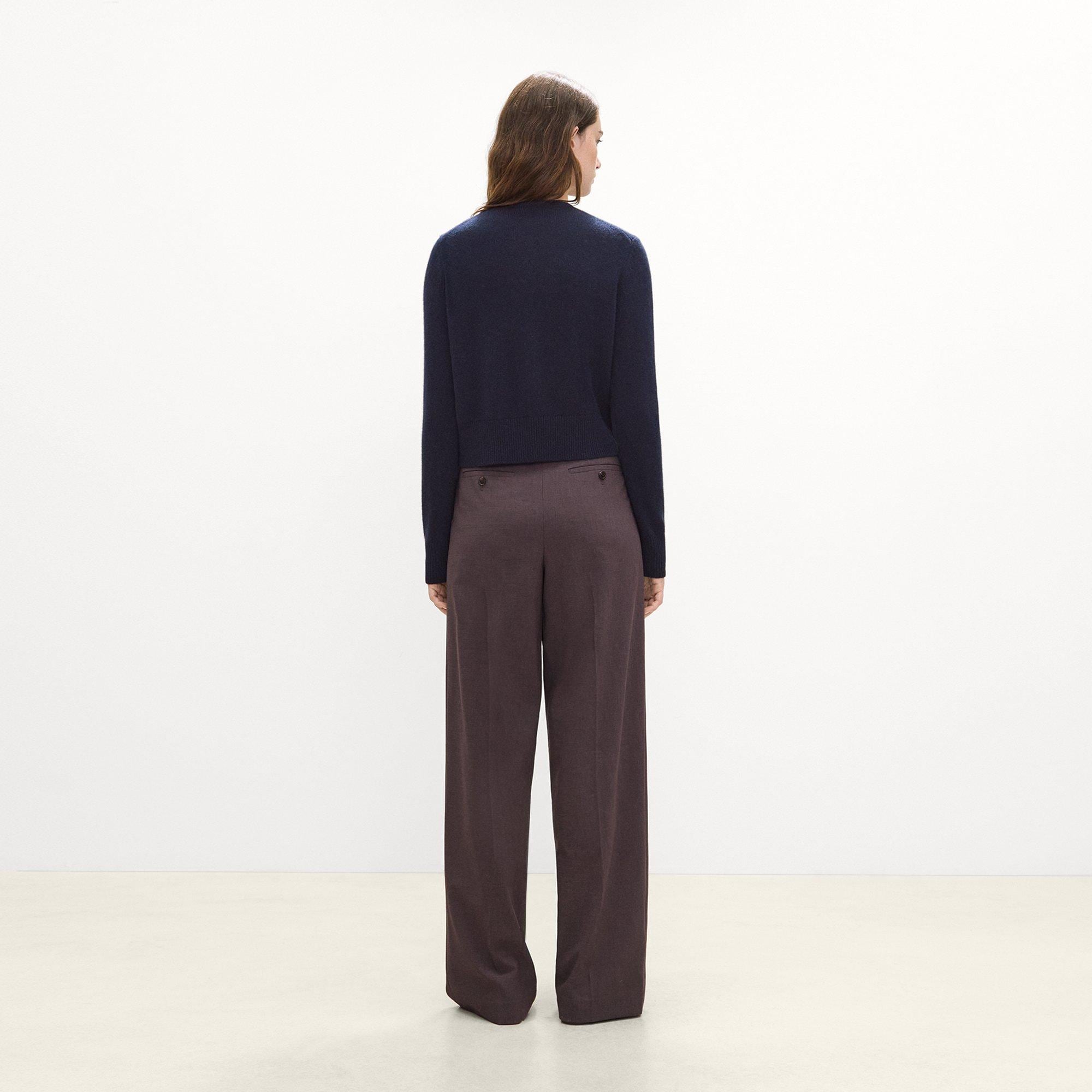 Double Pleat Pant in M&eacute;lange Crepe