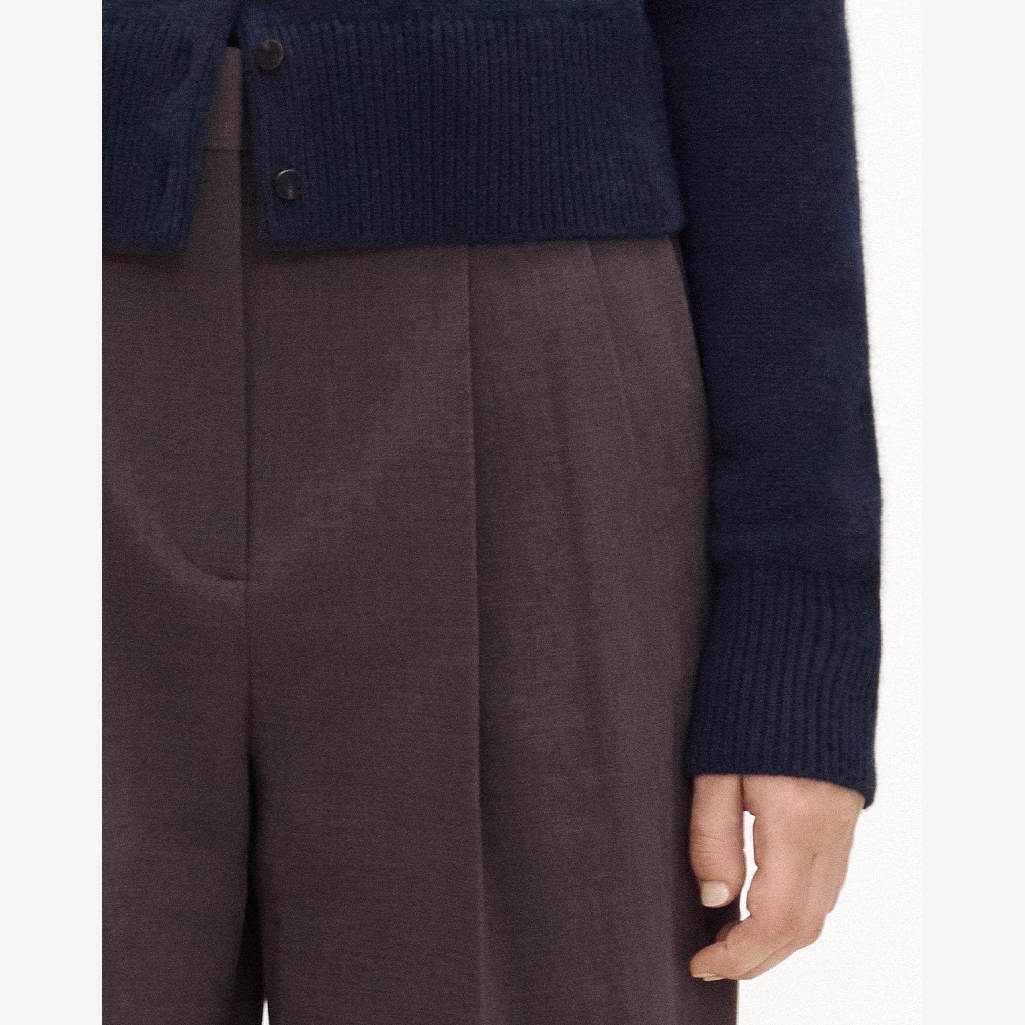 Double Pleat Pant in M&eacute;lange Crepe