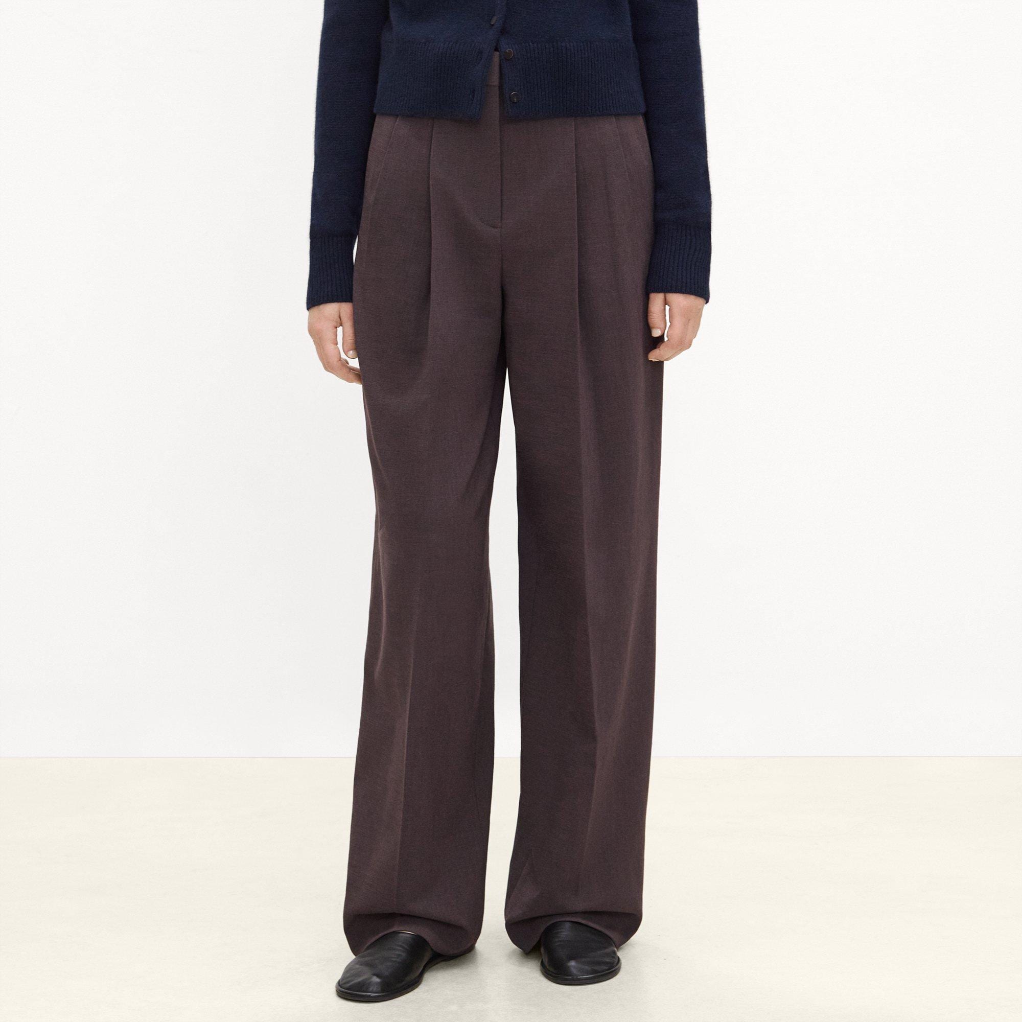 Double Pleat Pant in M&eacute;lange Crepe