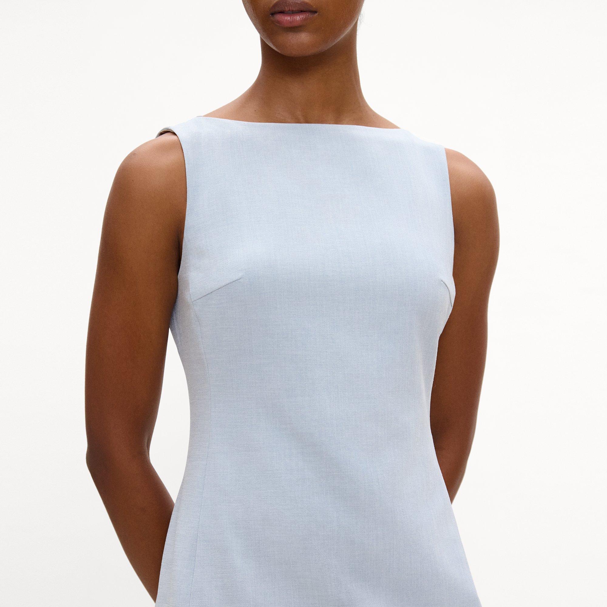 Flared Dress in M&eacute;lange Crepe