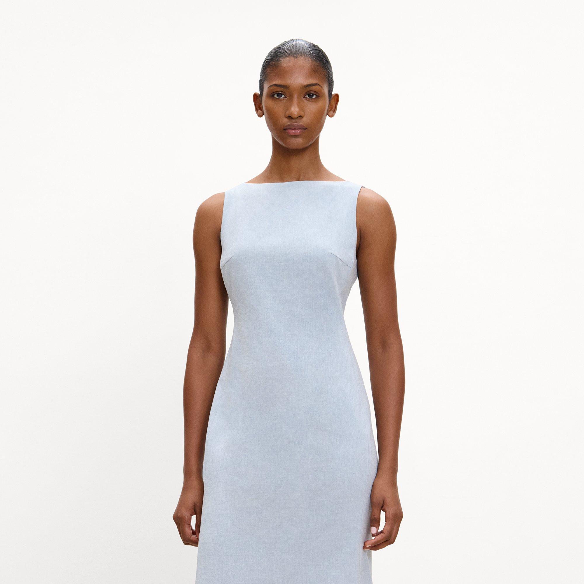 Flared Dress in M&eacute;lange Crepe