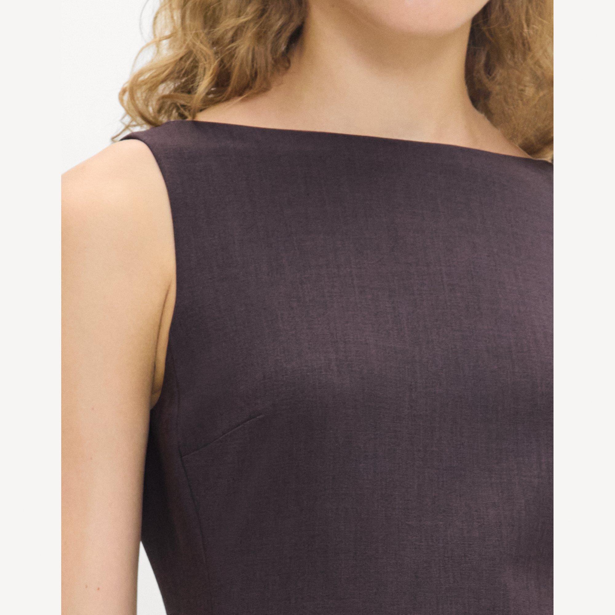 Flared Dress in M&eacute;lange Crepe