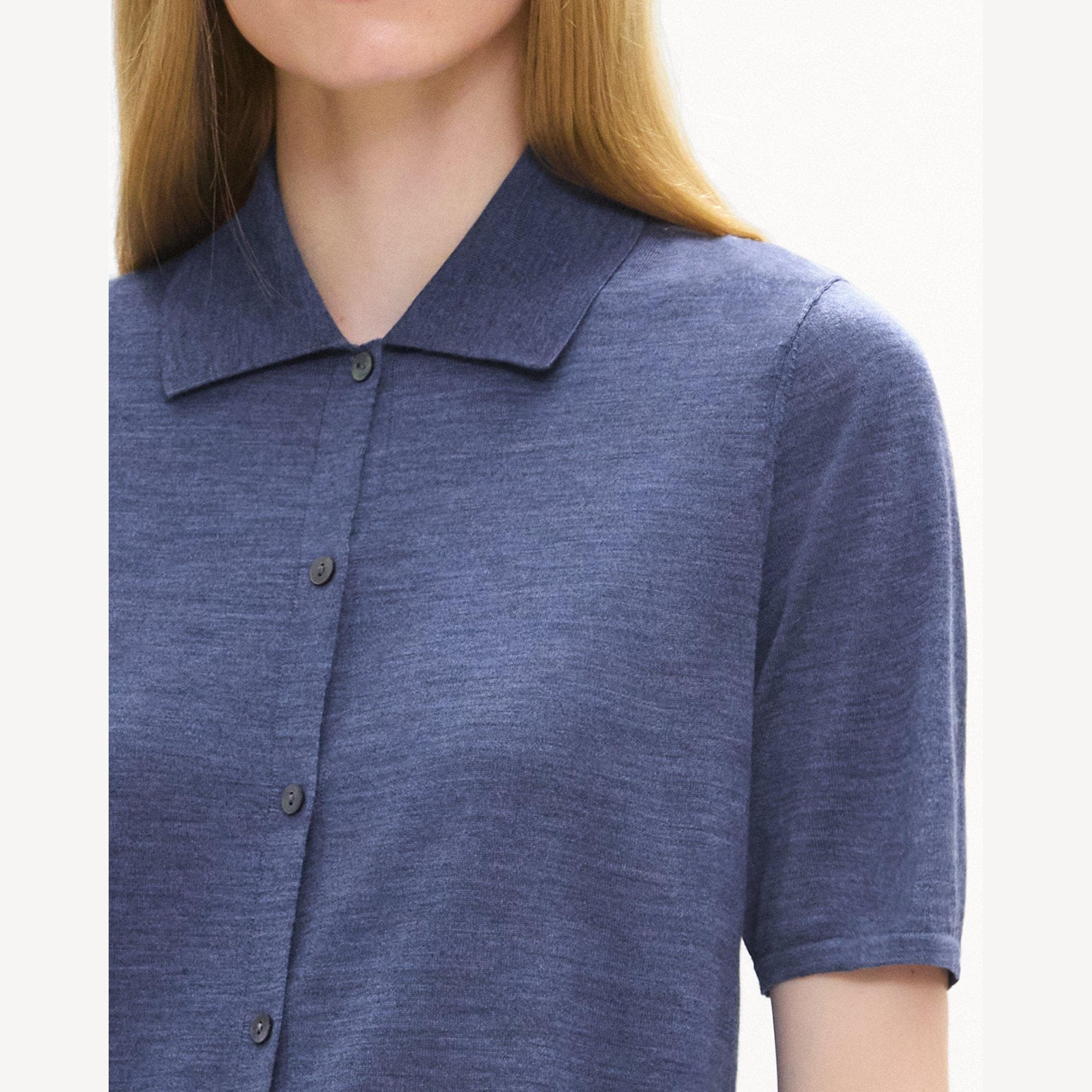 Short-Sleeve Knit Shirt in Regal Wool