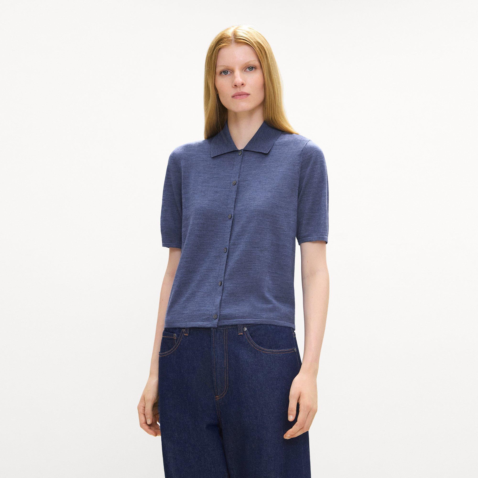 Short-Sleeve Knit Shirt in Regal Wool