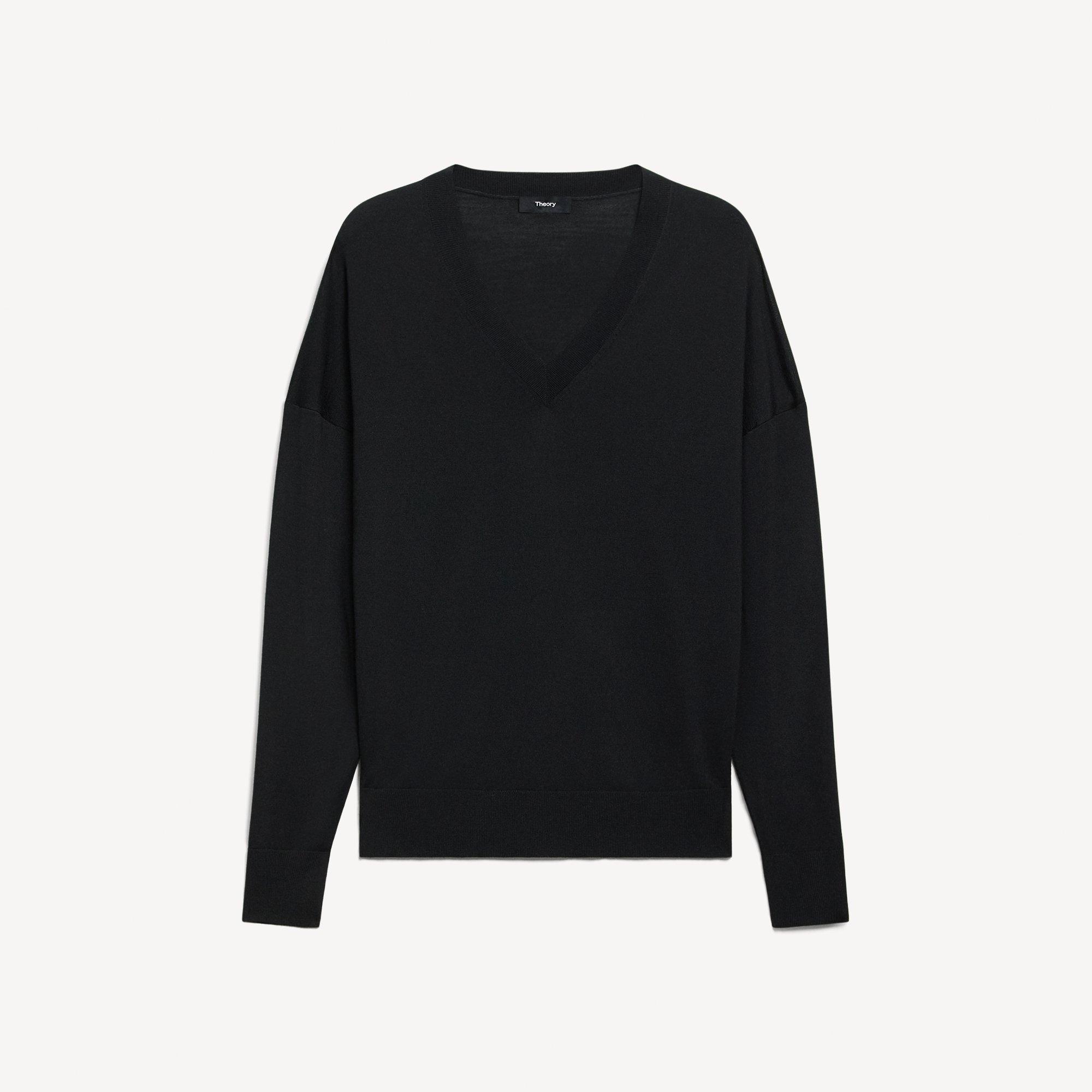 Oversized V-Neck Sweater in Regal Wool