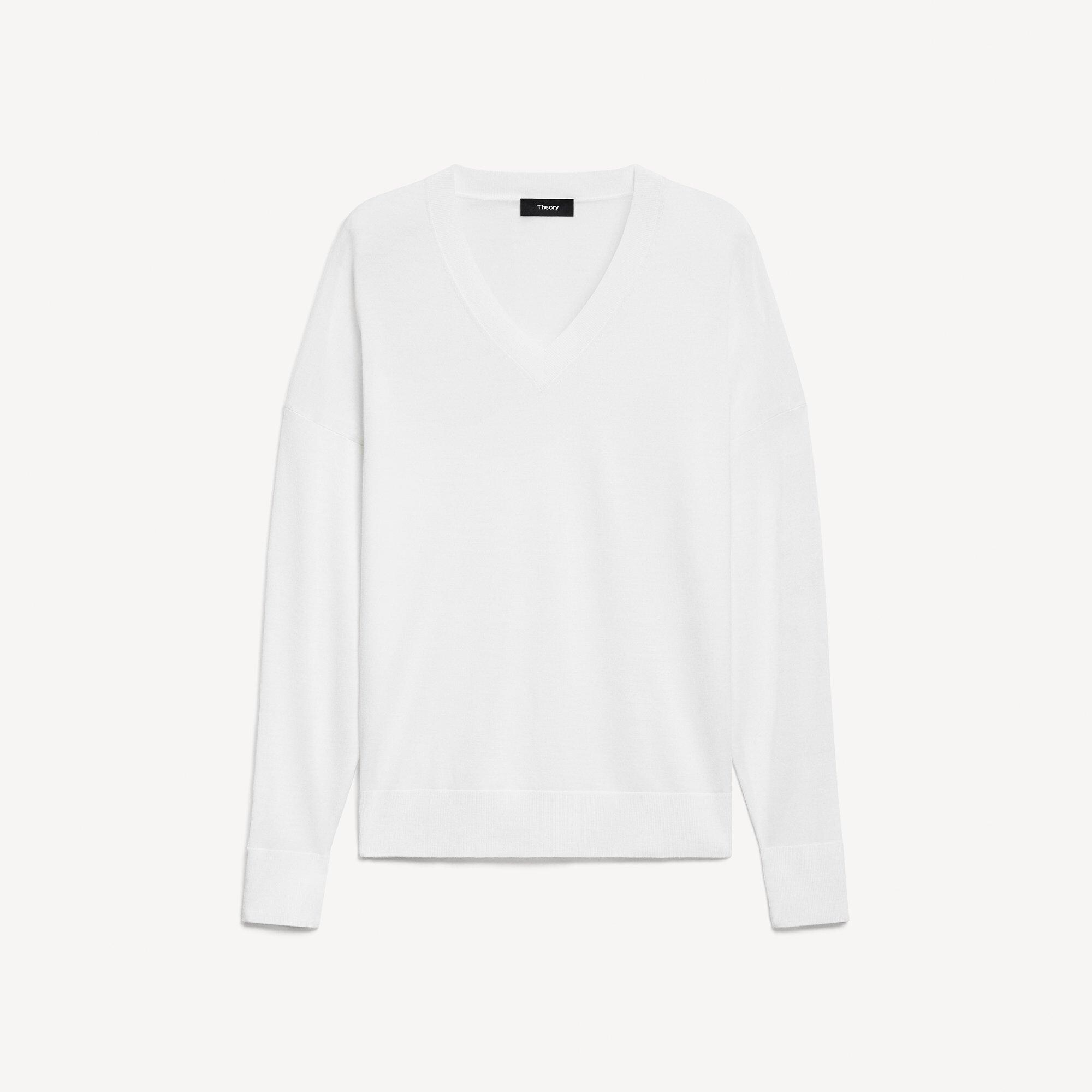 Oversized V-Neck Sweater in Regal Wool