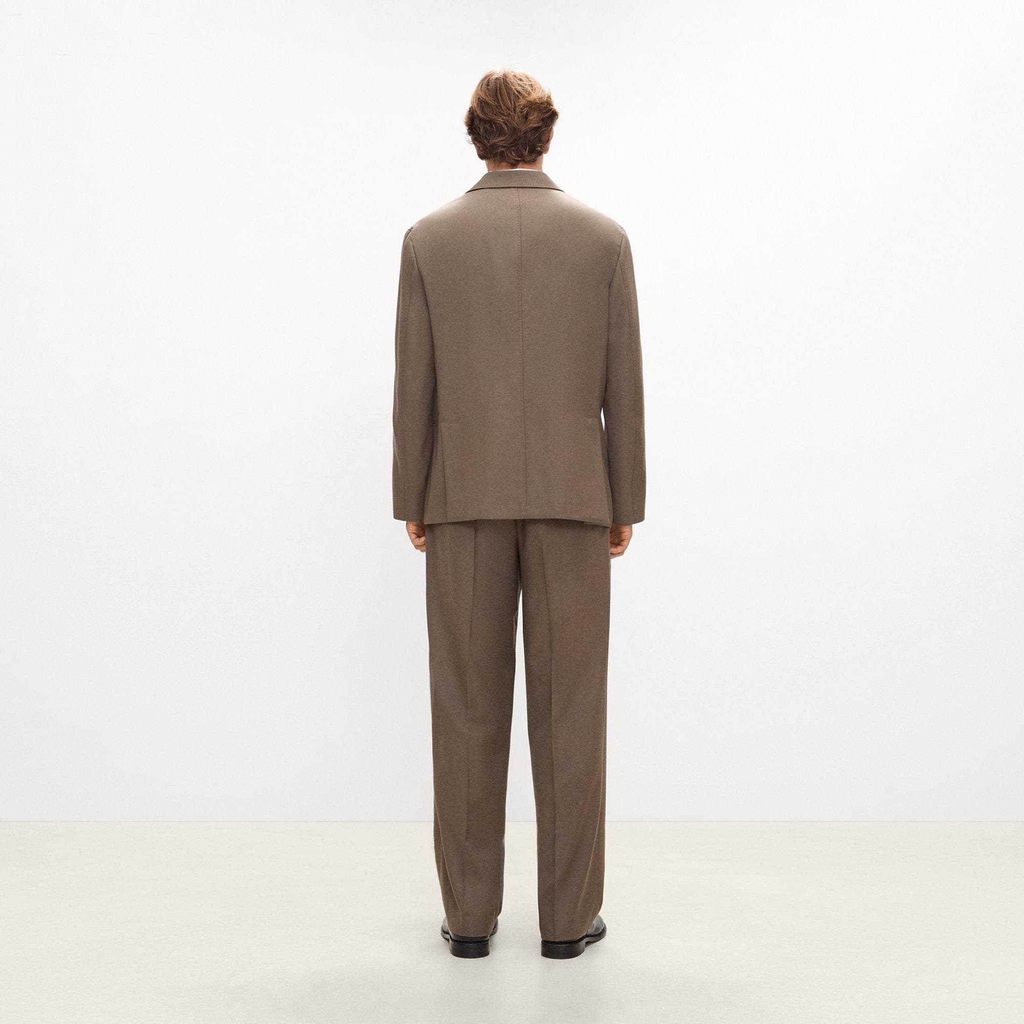 Double-Breasted Two-Button Blazer in Studio Wool
