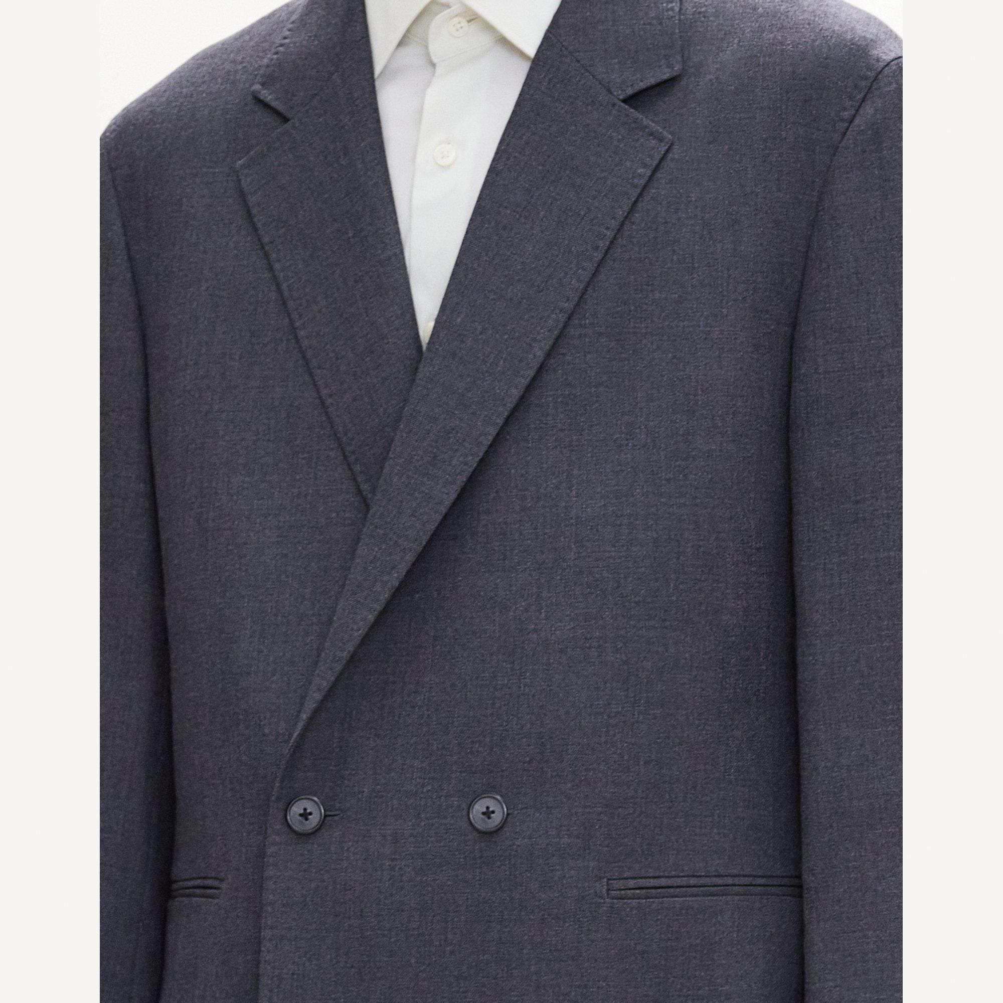 Double-Breasted Two-Button Blazer in Studio Wool