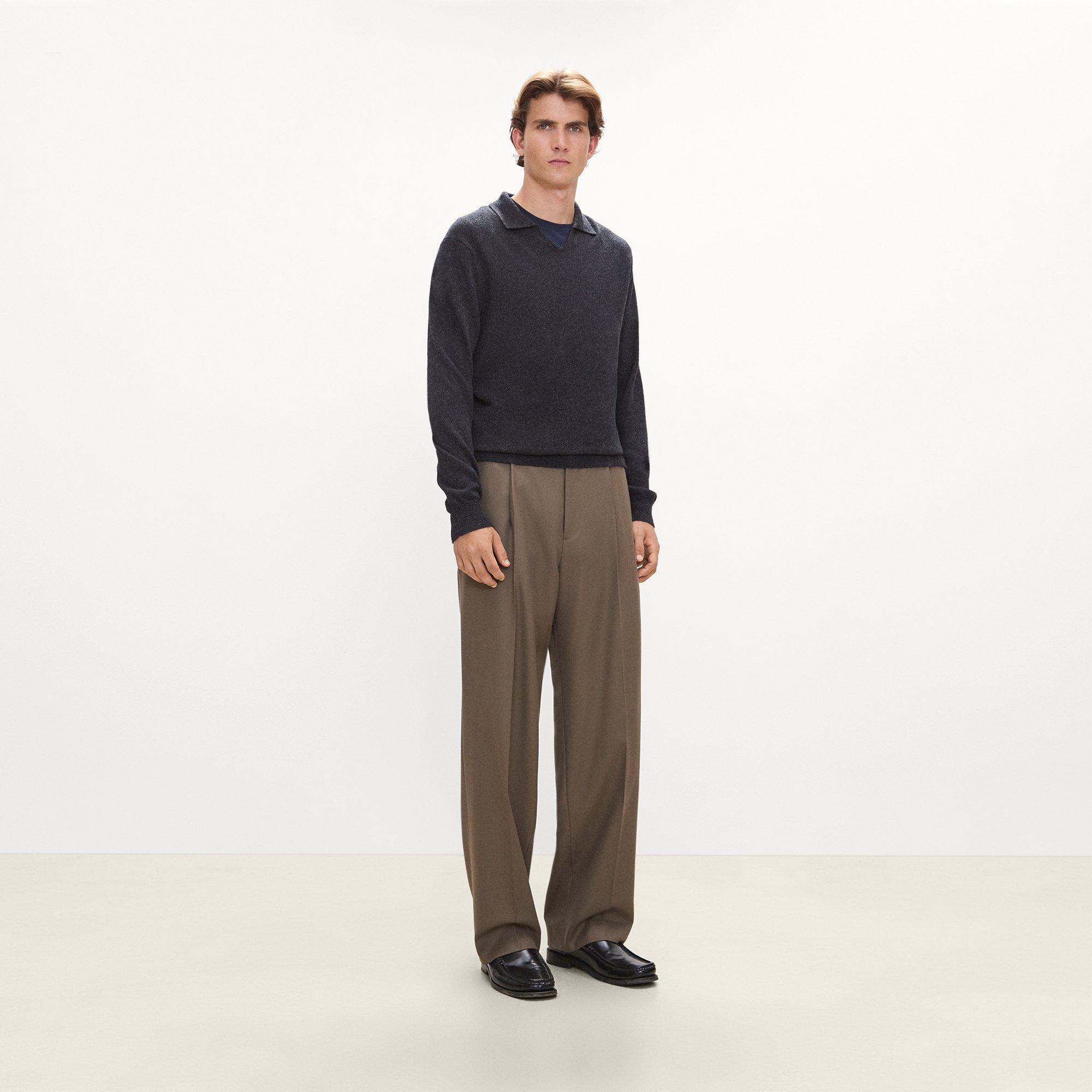 Relaxed Pleat Pant in Studio Wool