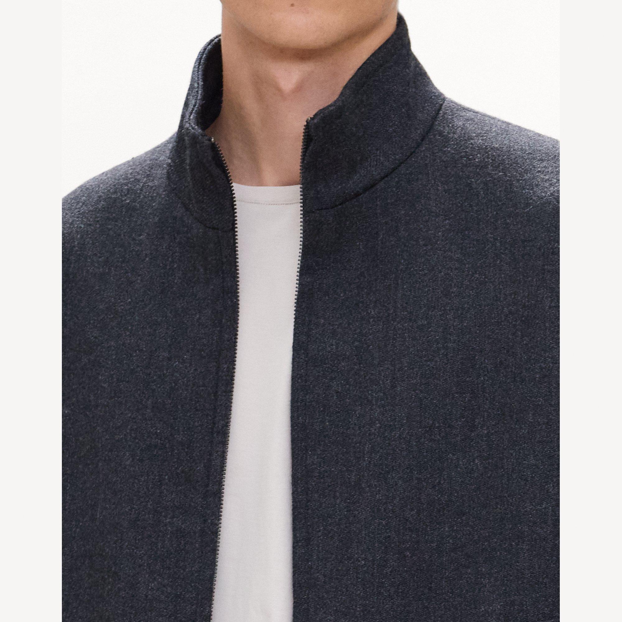 Stand Collar Zip Jacket in Gansevoort Wool