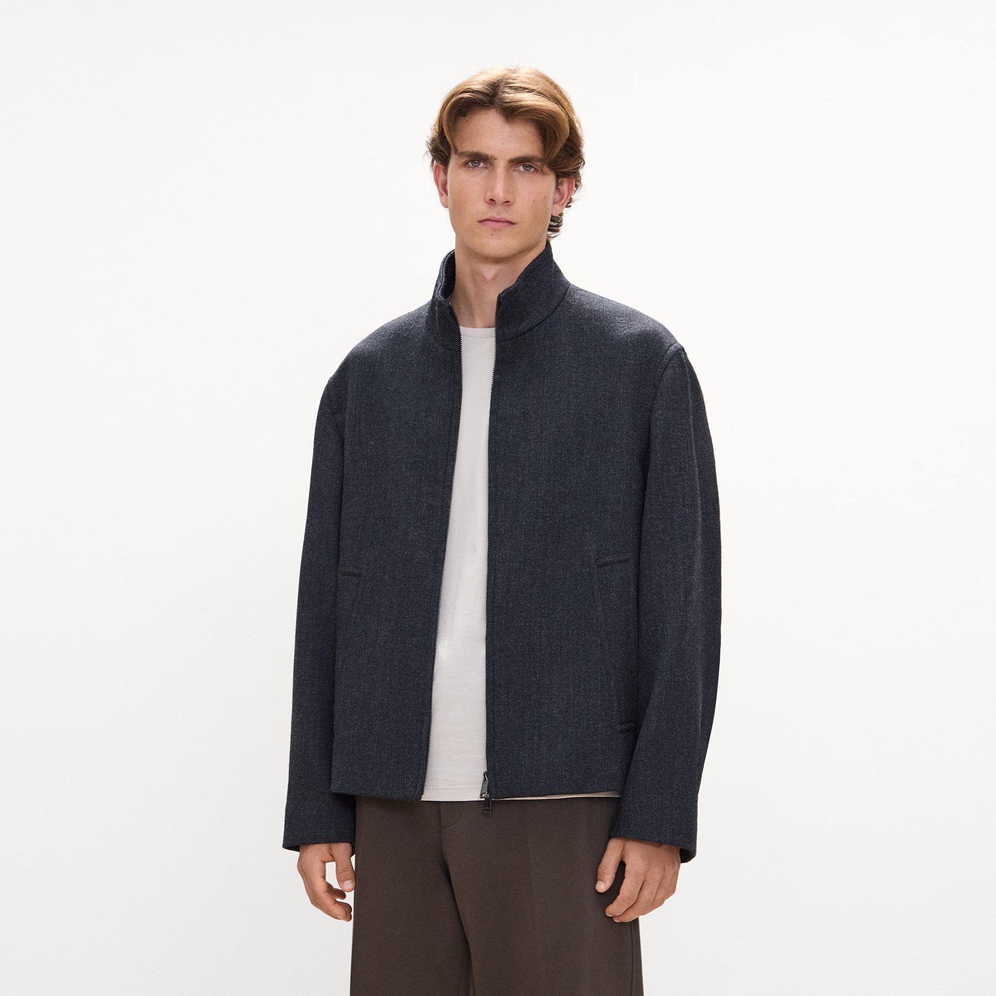 Stand Collar Zip Jacket in Gansevoort Wool