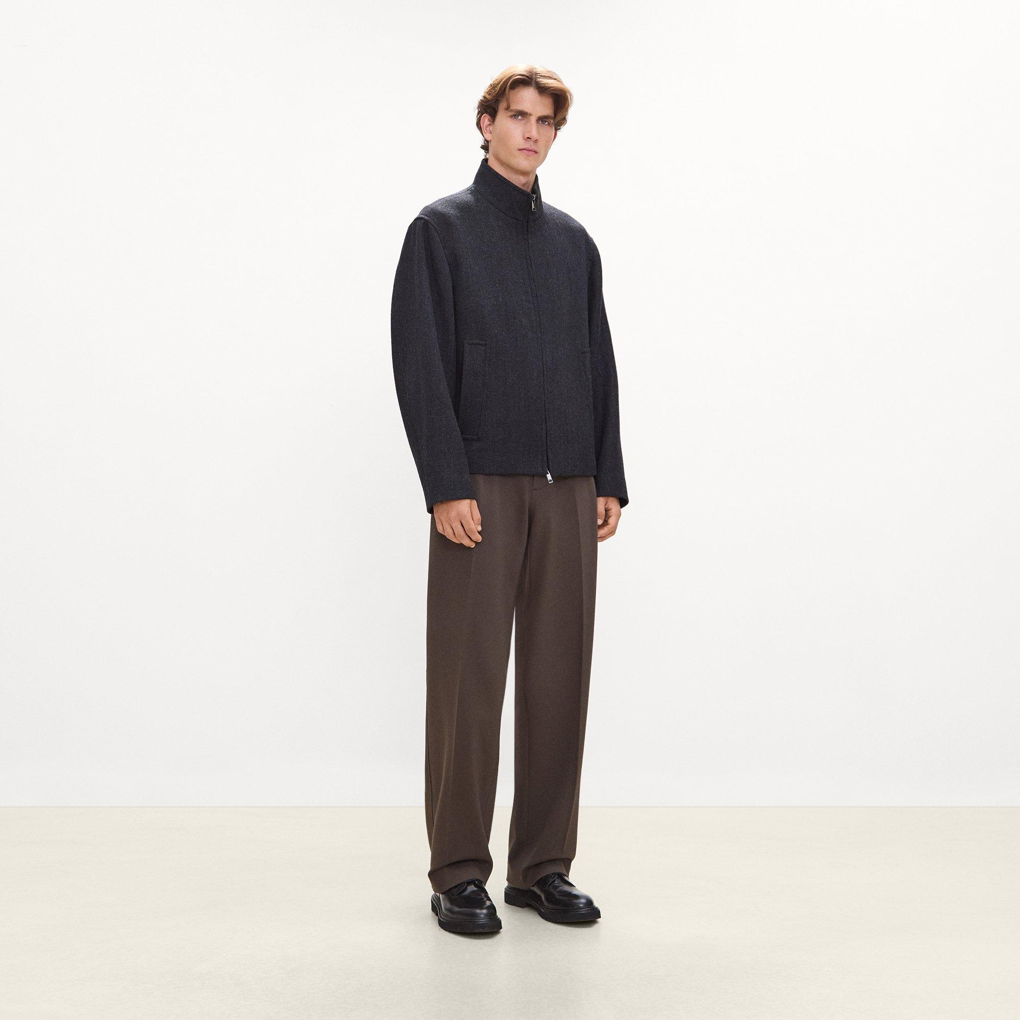 Stand Collar Zip Jacket in Gansevoort Wool