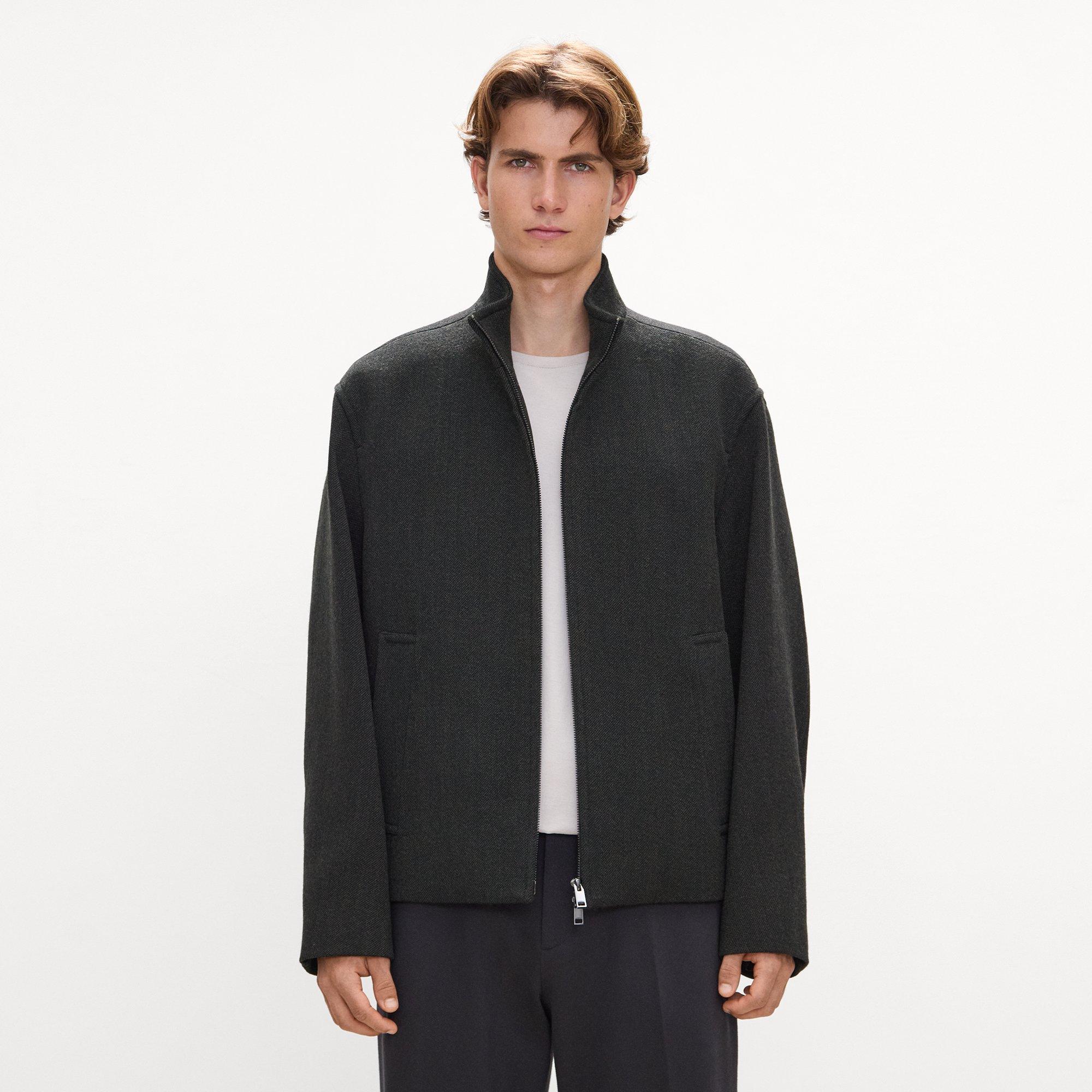 Stand Collar Zip Jacket in Gansevoort Wool