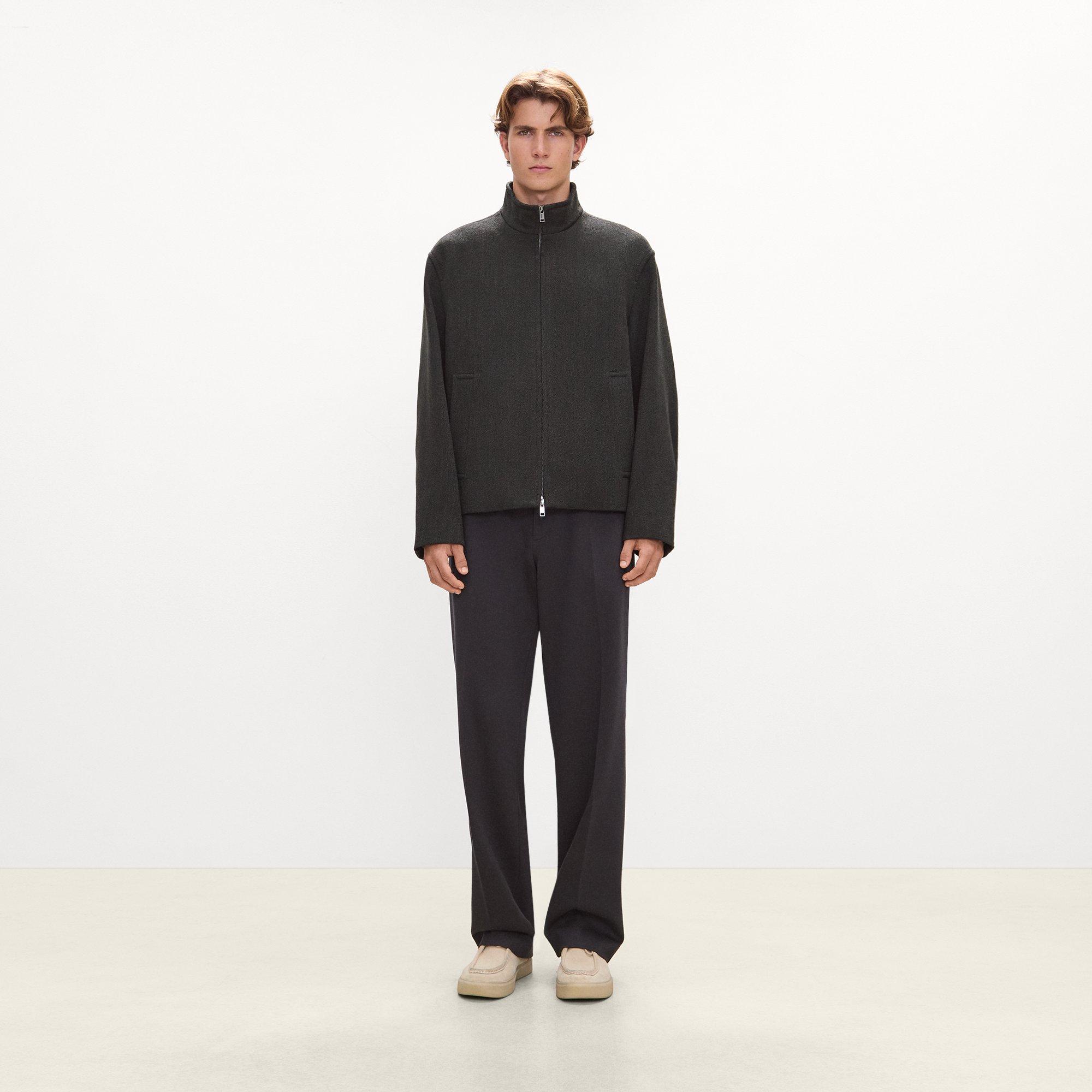Stand Collar Zip Jacket in Gansevoort Wool