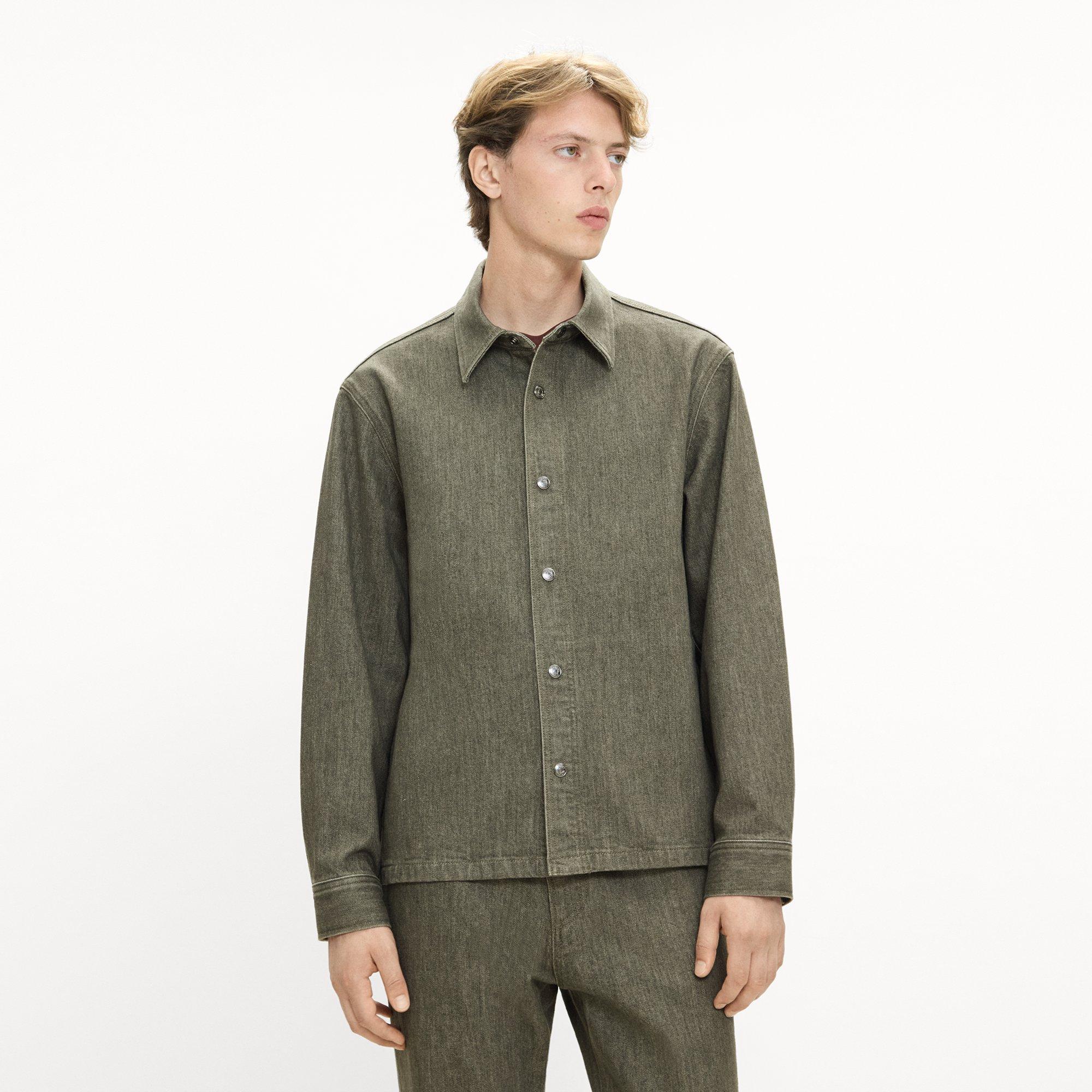 Snap Overshirt in Tinted Denim