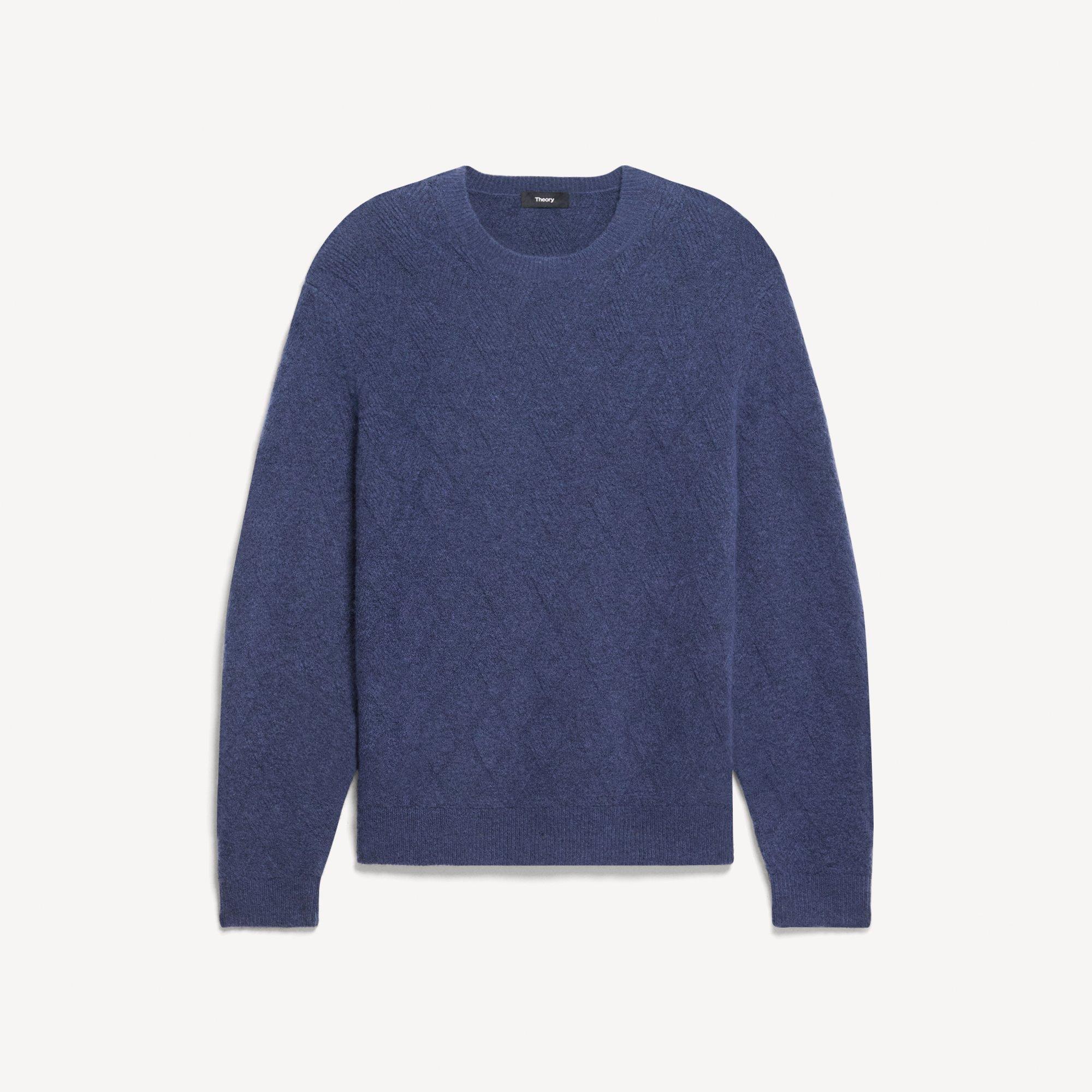 Diamond Weave Sweater in Stretch Wool-Blend