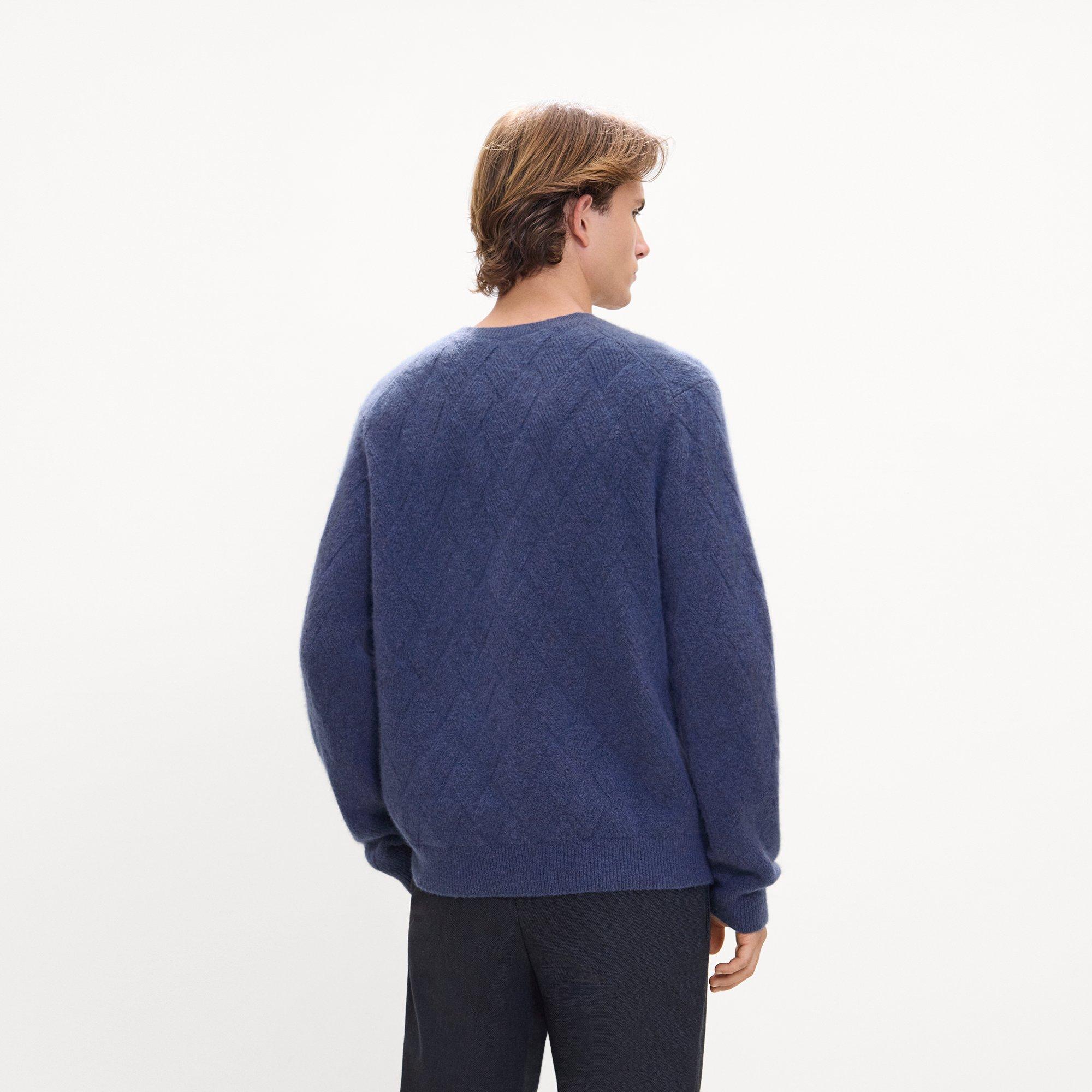Diamond Weave Sweater in Stretch Wool-Blend