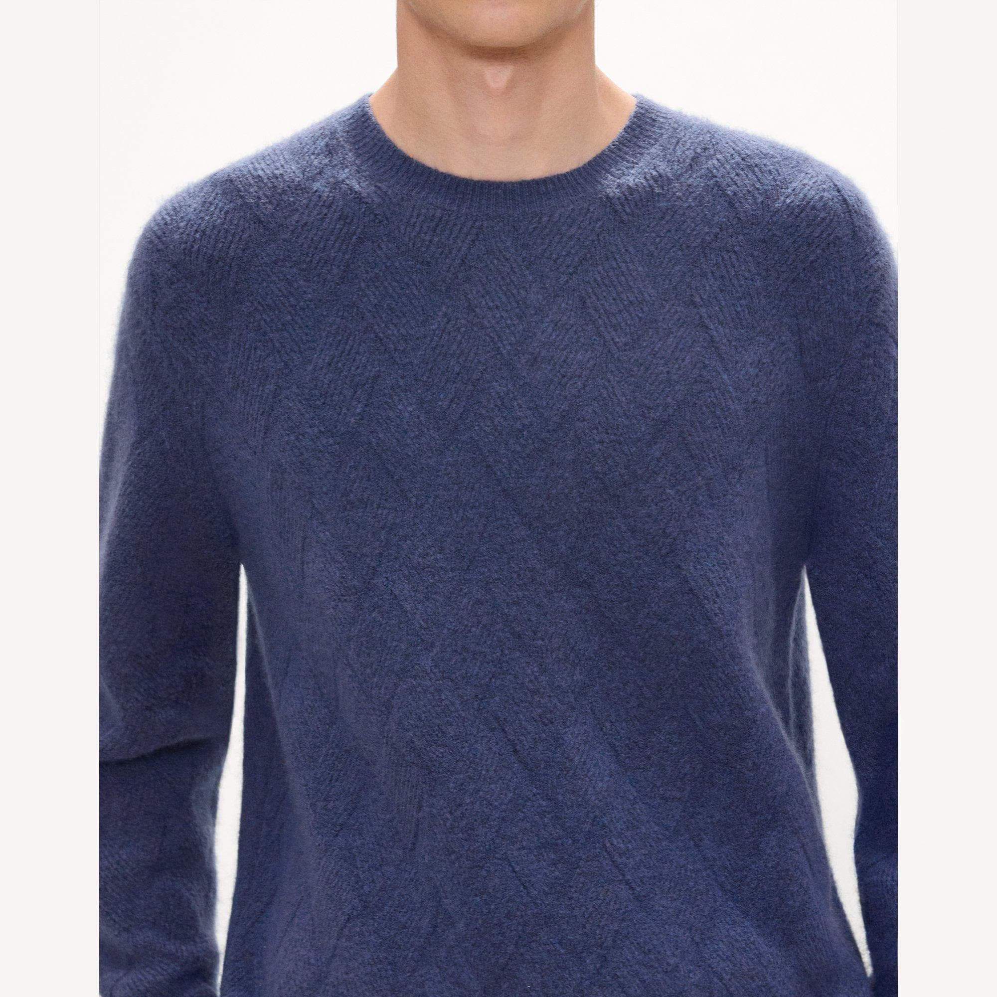 Diamond Weave Sweater in Stretch Wool-Blend