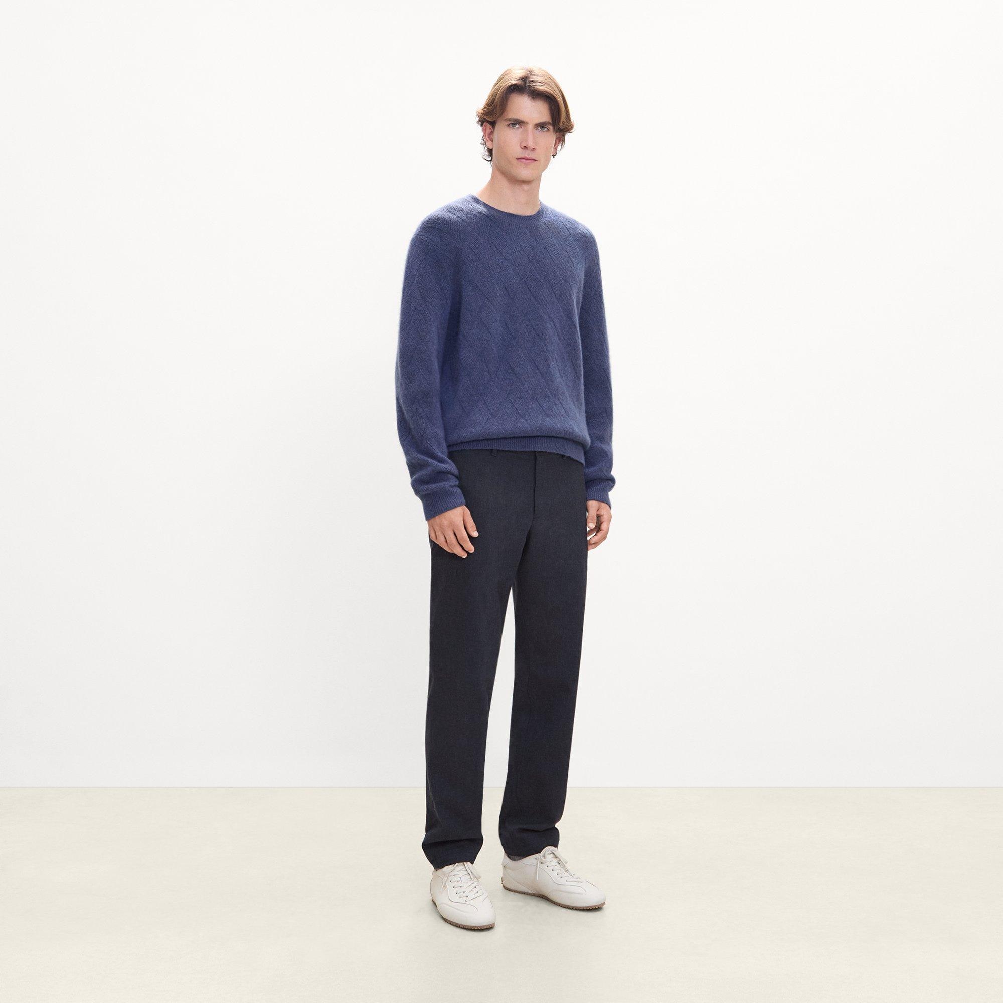 Diamond Weave Sweater in Stretch Wool-Blend