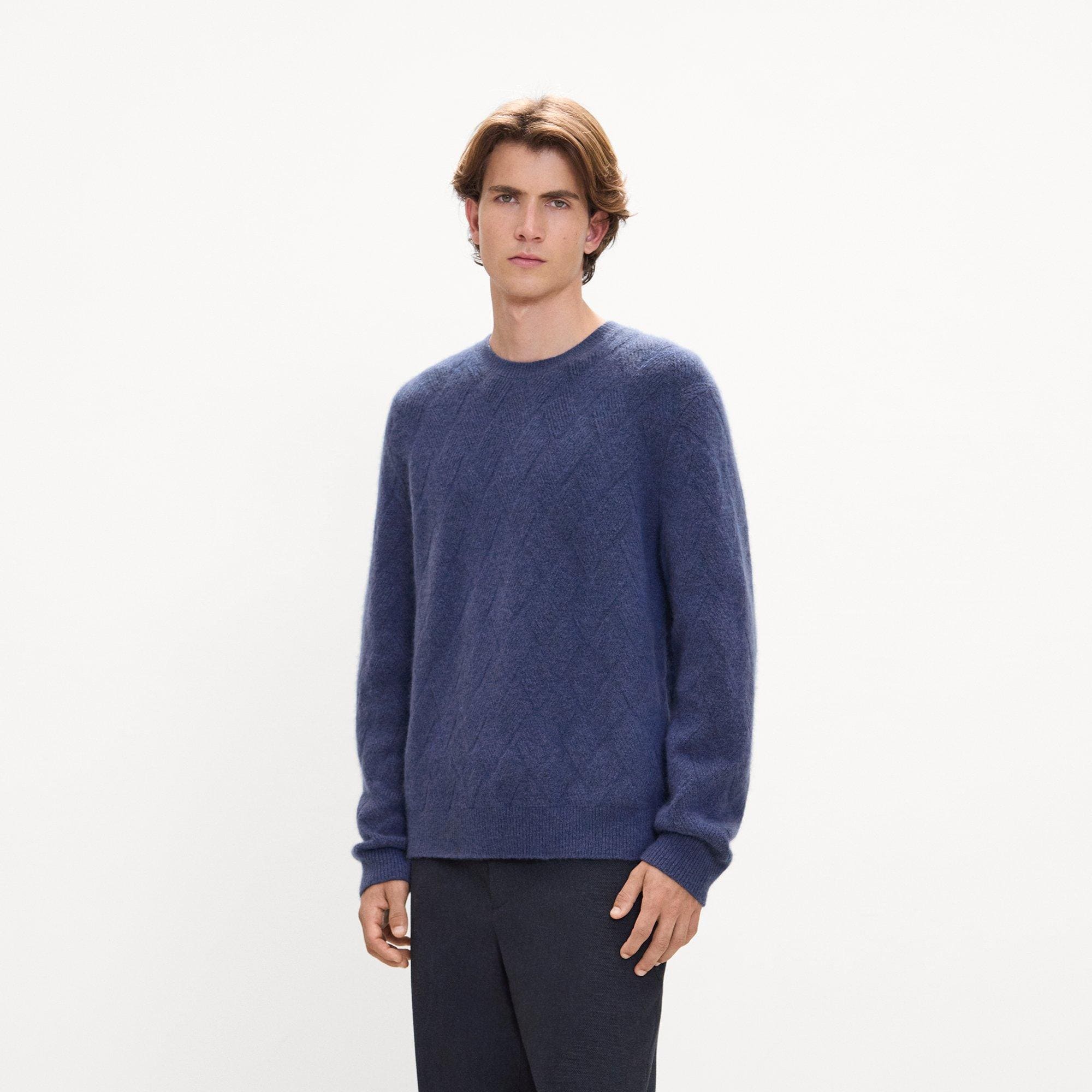 Diamond Weave Sweater in Stretch Wool-Blend