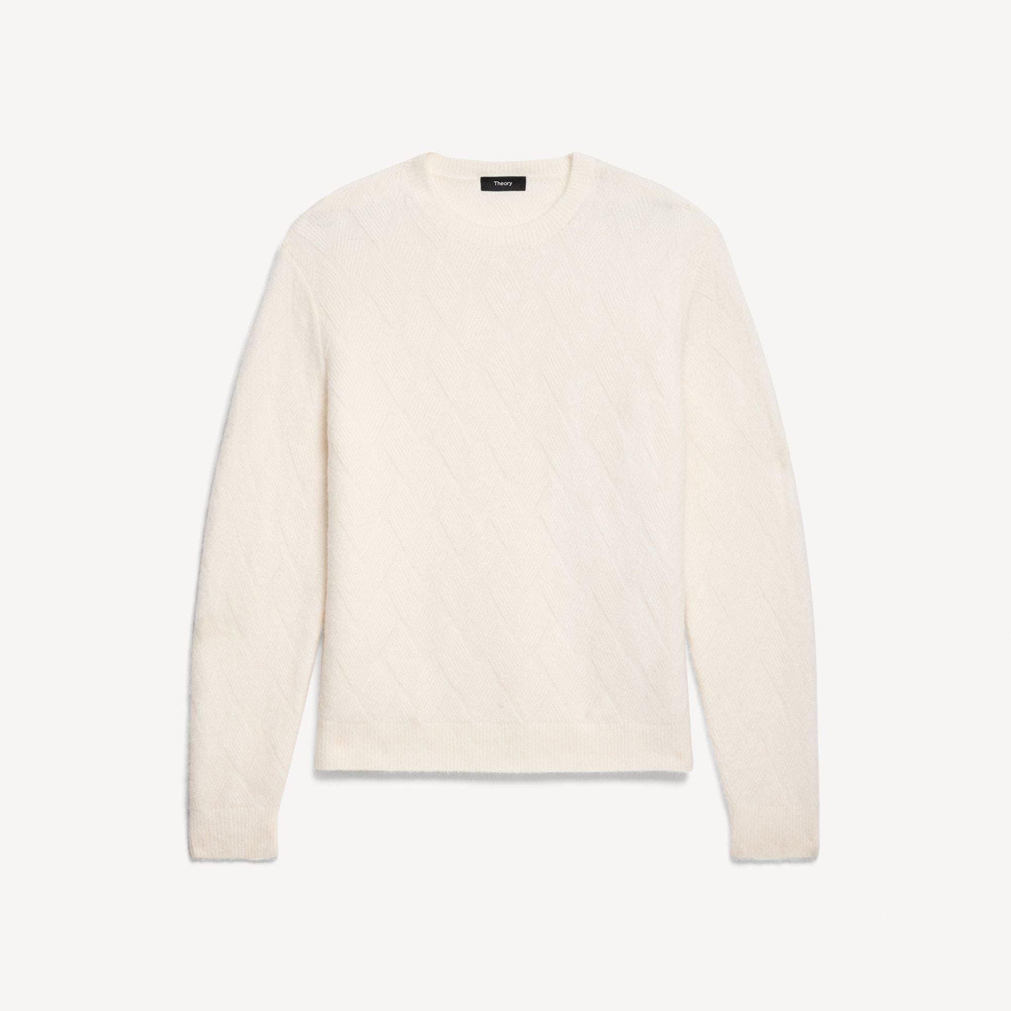 Diamond Weave Sweater in Stretch Wool-Blend