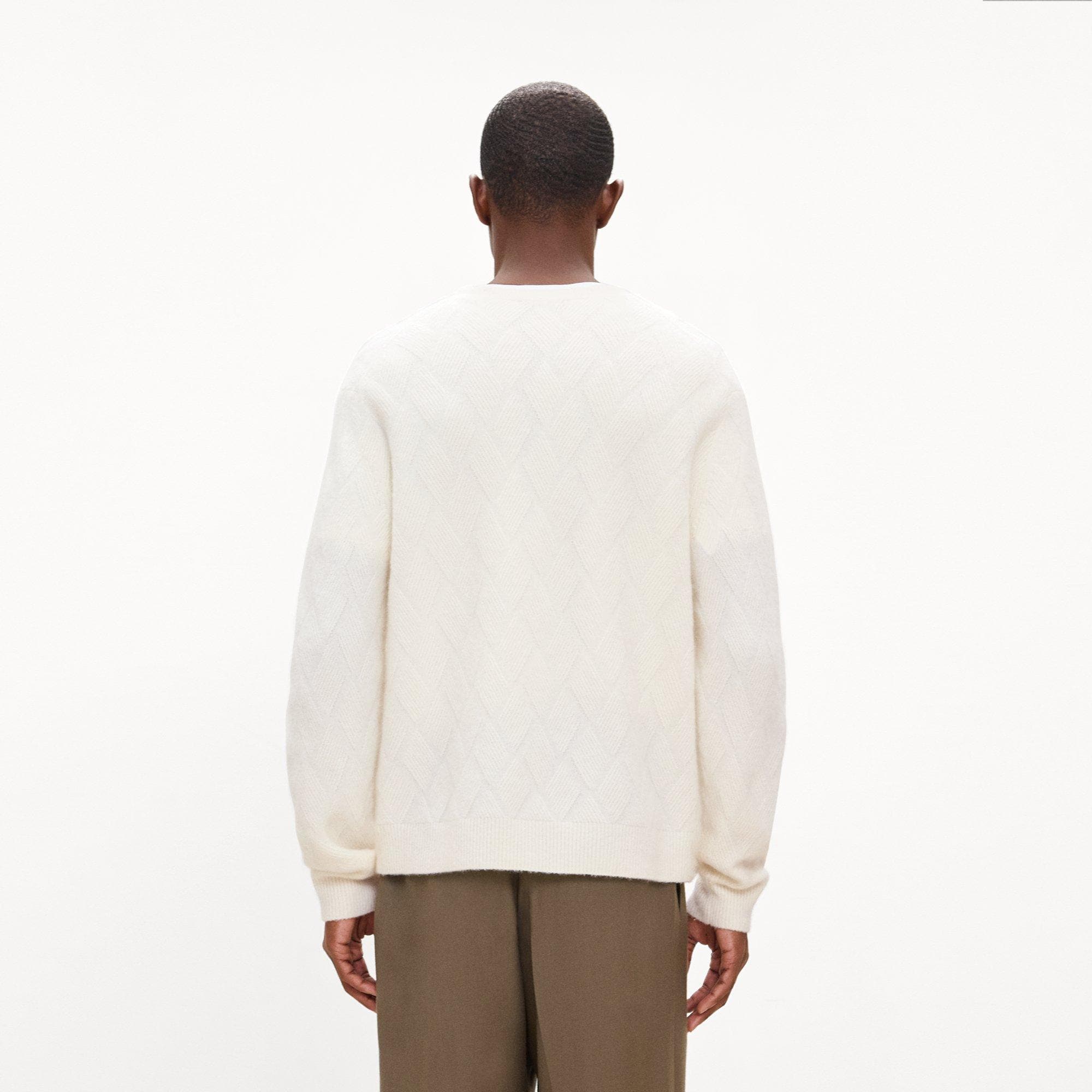 Diamond Weave Sweater in Stretch Wool-Blend
