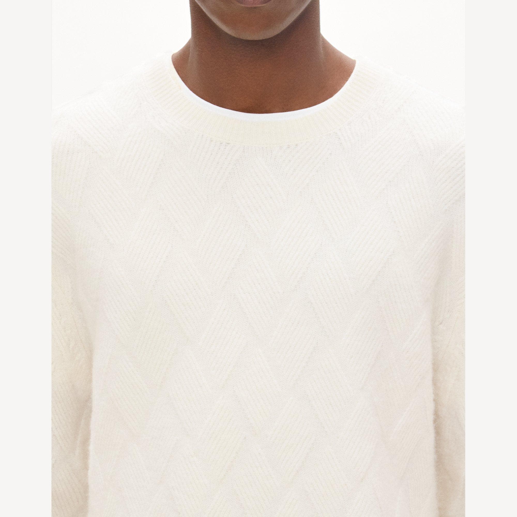Diamond Weave Sweater in Stretch Wool-Blend