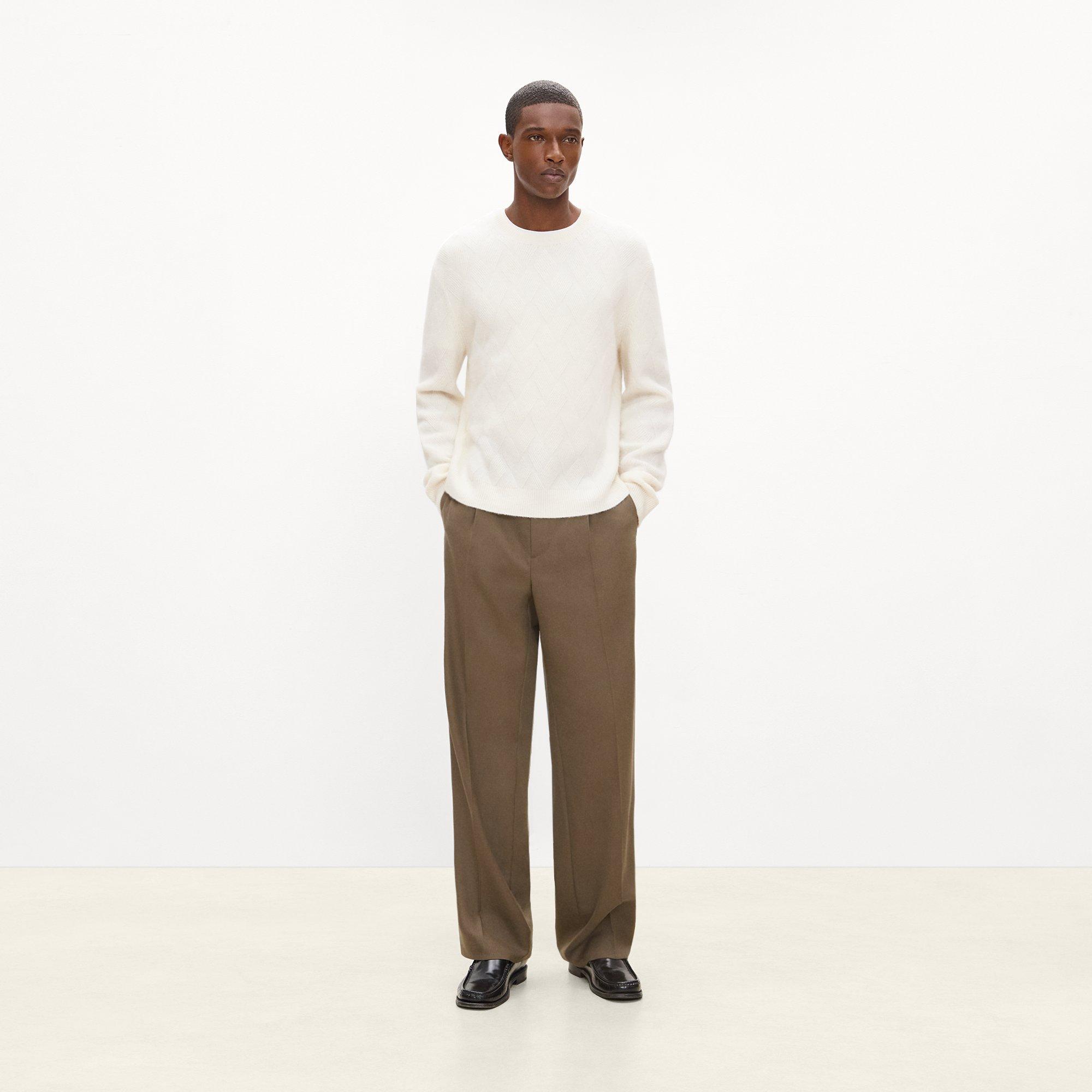 Diamond Weave Sweater in Stretch Wool-Blend
