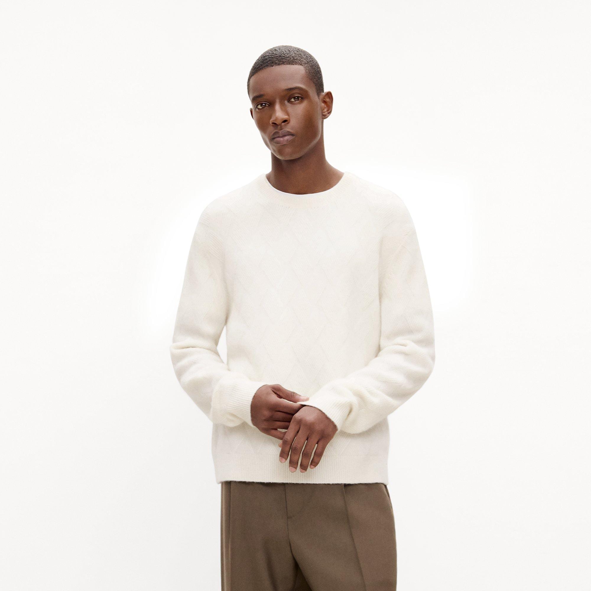 Diamond Weave Sweater in Stretch Wool-Blend