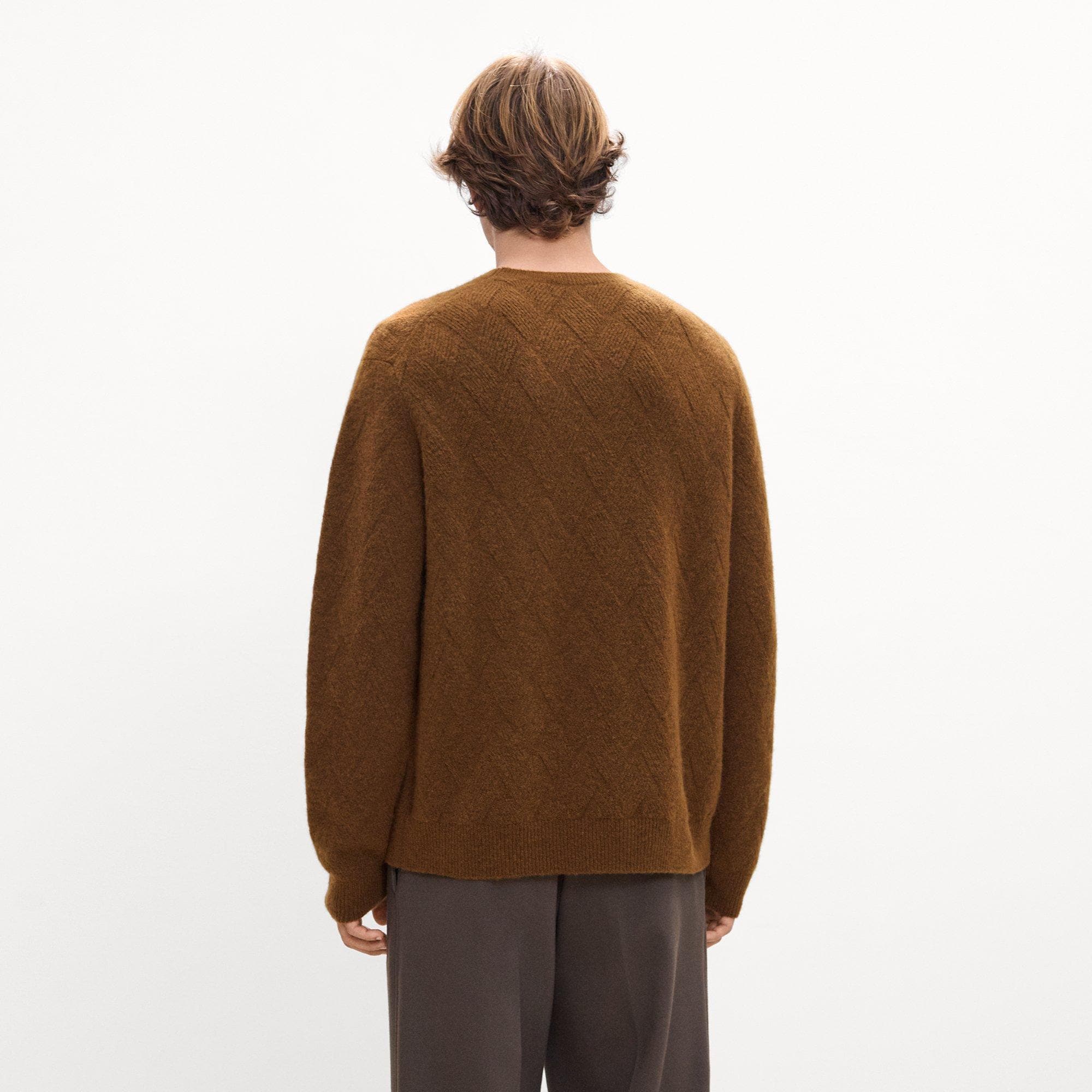 Diamond Weave Sweater in Stretch Wool-Blend