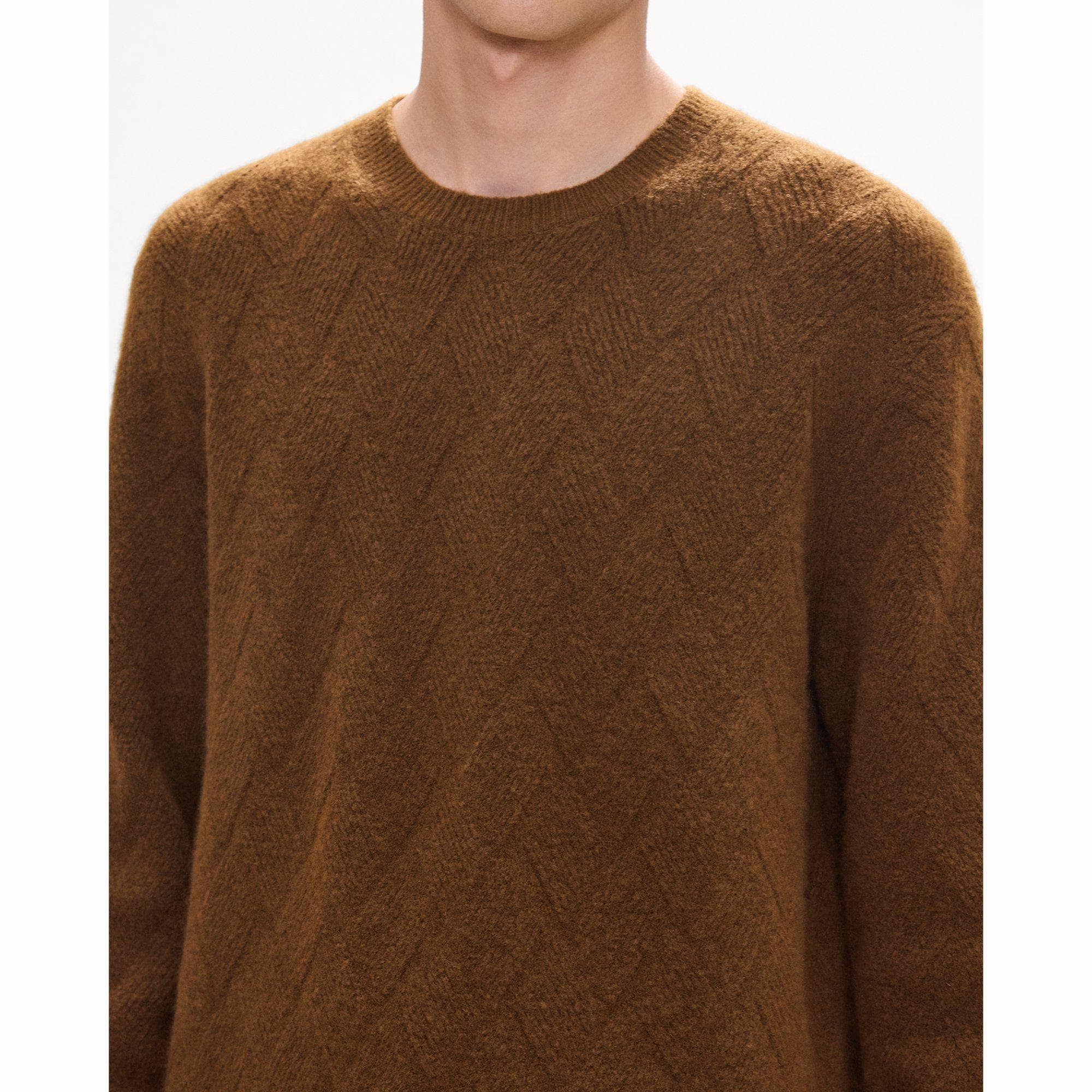 Diamond Weave Sweater in Stretch Wool-Blend