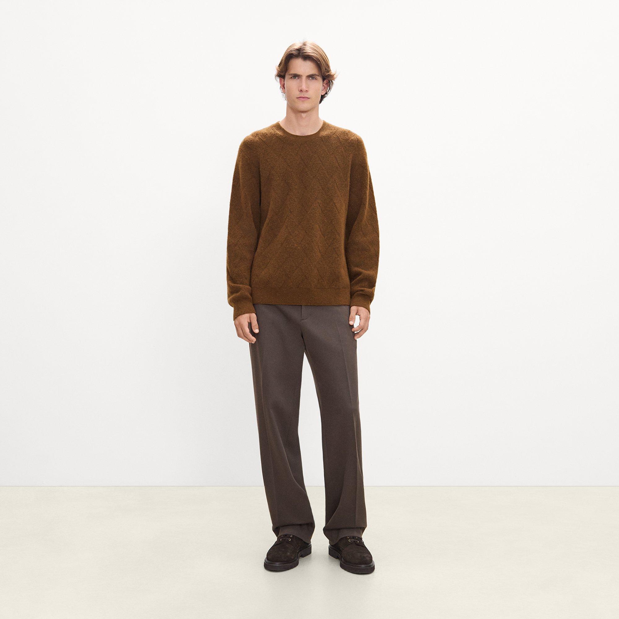 Diamond Weave Sweater in Stretch Wool-Blend