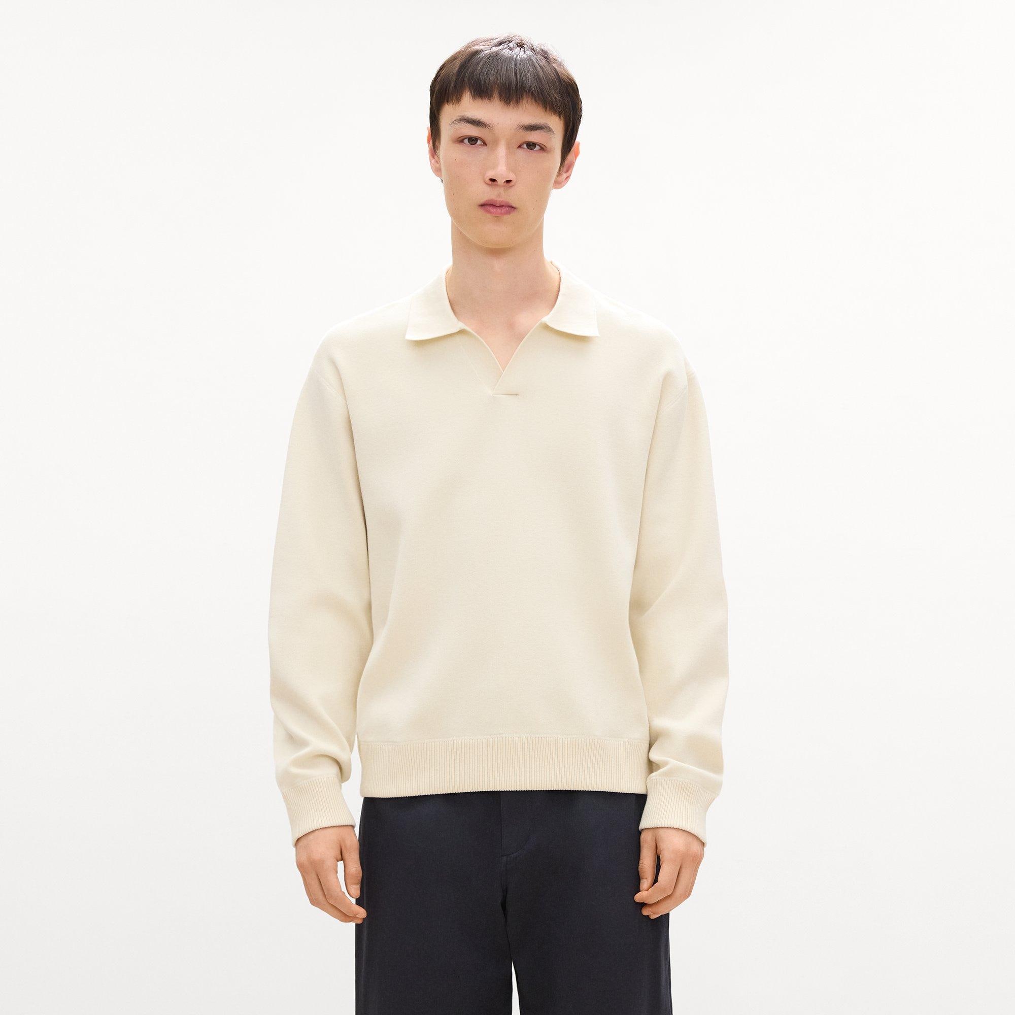 Open Collar Sweater in Light Bilen